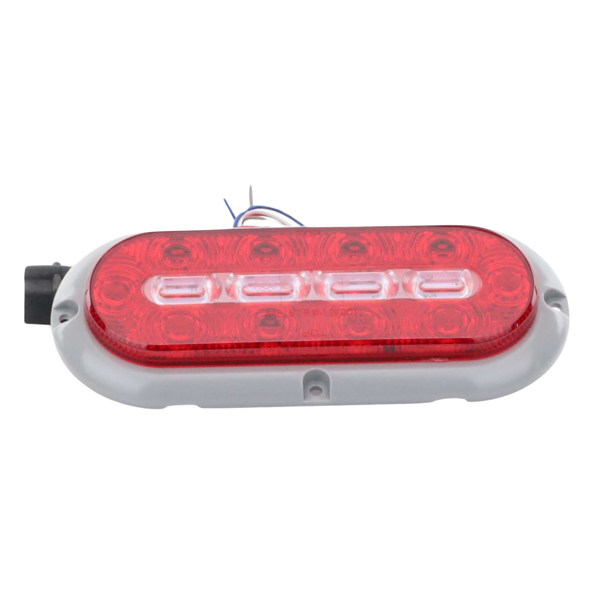 Luz LED Ovalada Trasera / 18 LED / Rojo/Blanco/Ámbar / 7.5 Pulgadas / 69 Patrones de Destello / IP67 / 12-24 V / Perfil Bajo — ECCO · SKU ED3080AW