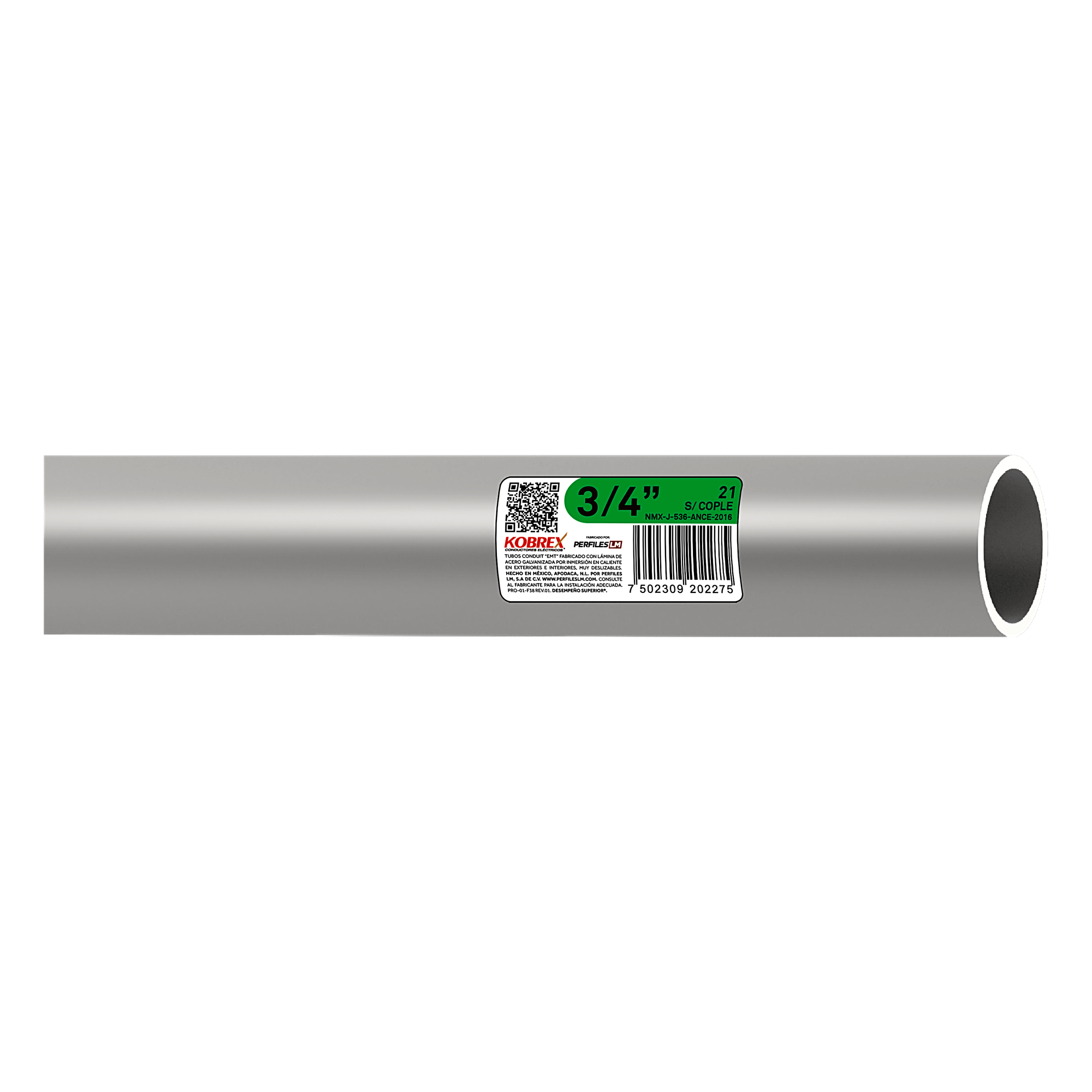 Tubería Conduit de Acero Galvanizado / 1/2" / Pared Delgada / Inmersión en Caliente / Sin Cople / NMX-J-536-ANCE