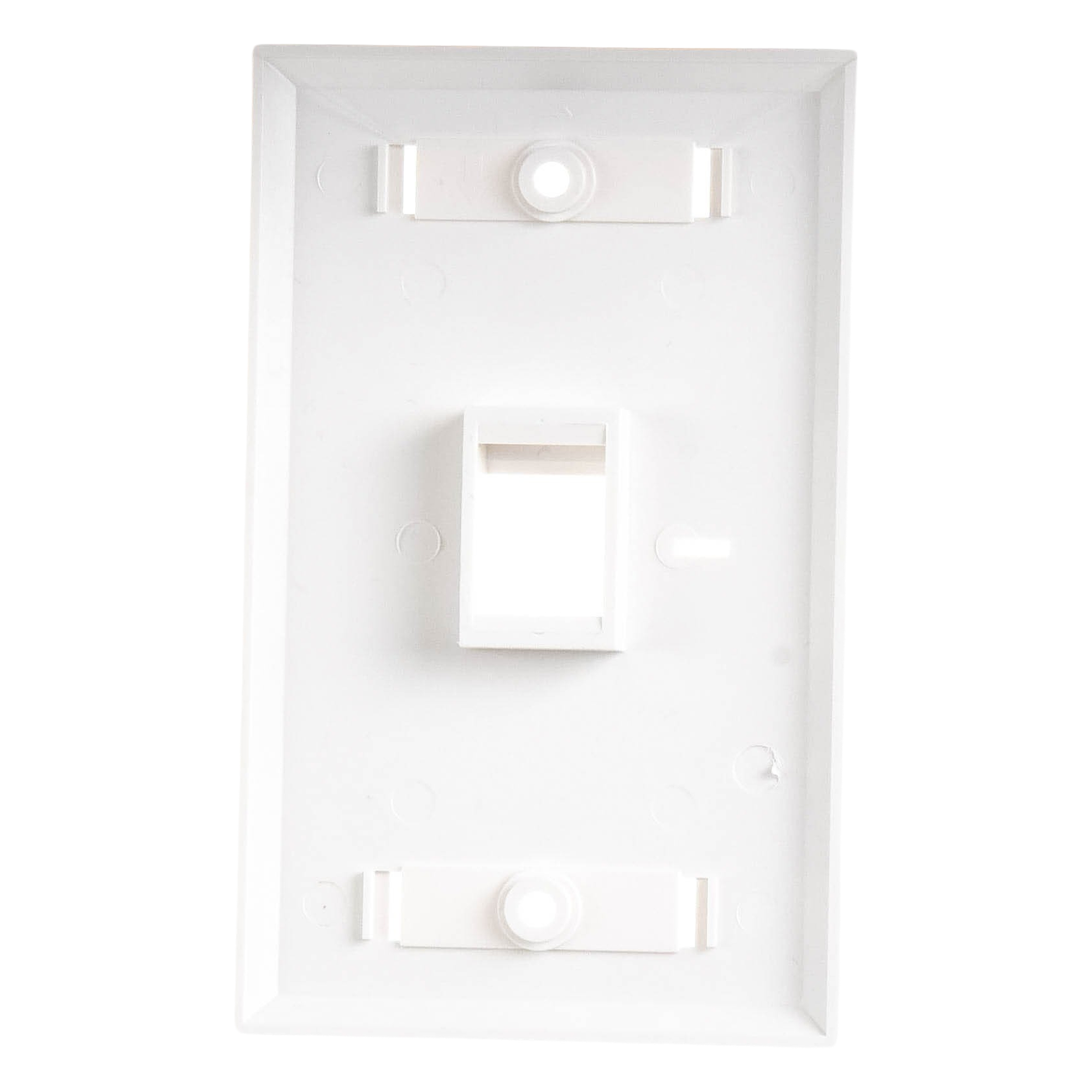 Placa de Pared de 1 Puerto, Keystone, con Espacio para Etiqueta, Color Blanco