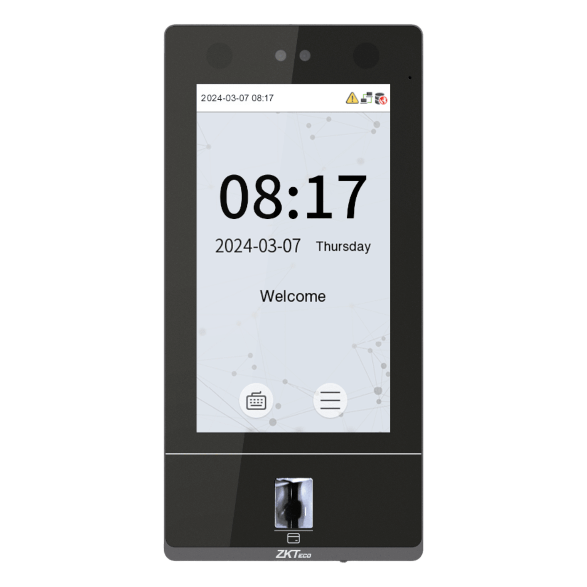 Terminal Biométrica Facial / Pantalla Táctil 7" / 50,000 Usuarios / 10,000 Huellas en Vidrio / IP65 / Wi-Fi 6 / Videoportero SIP 2.0 — ZKTECO · SKU SENSEFACE7A