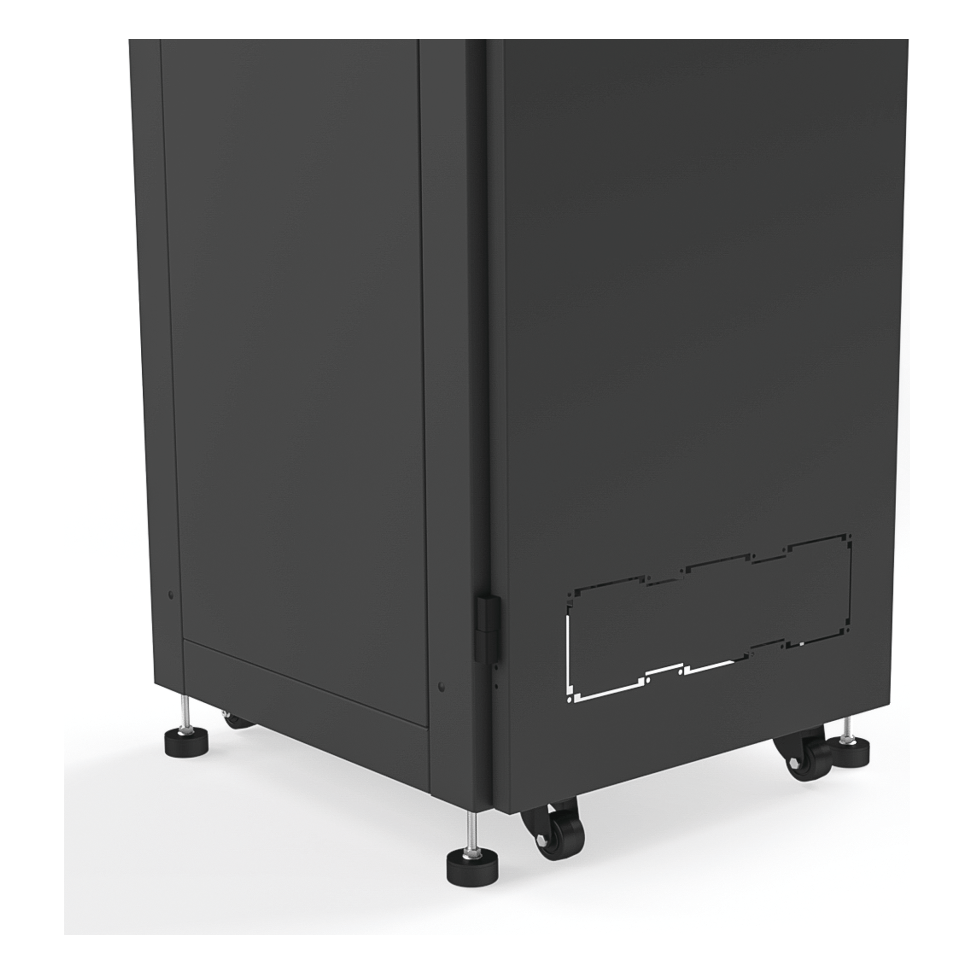 Gabinete Rack 19" / 42UR / 600 x 600 mm / Puerta Seguridad 3 Puntos / Cristal Templado / Laterales Desmontables