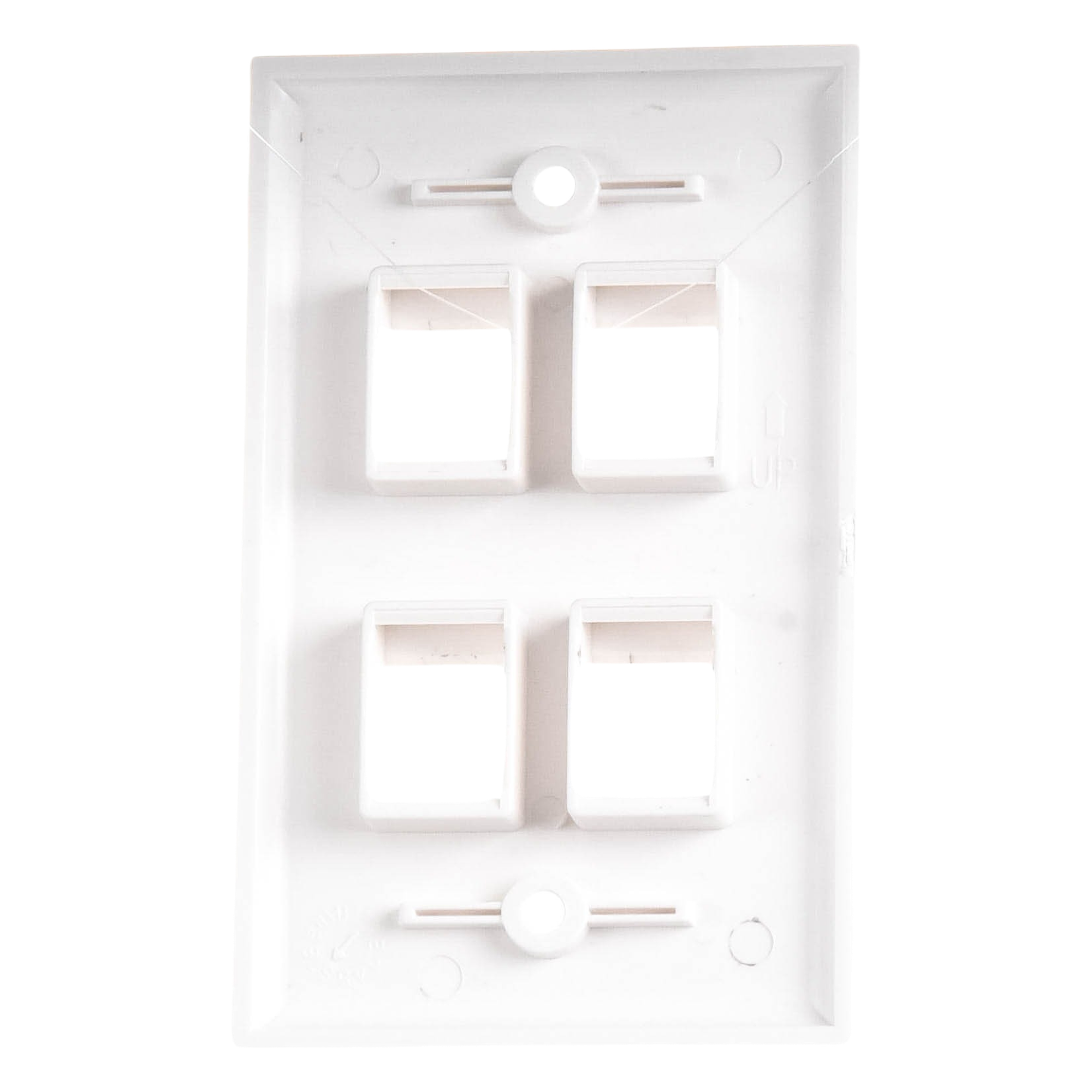 Placa de Pared de 4 Puertos, Keystone, Color Blanco