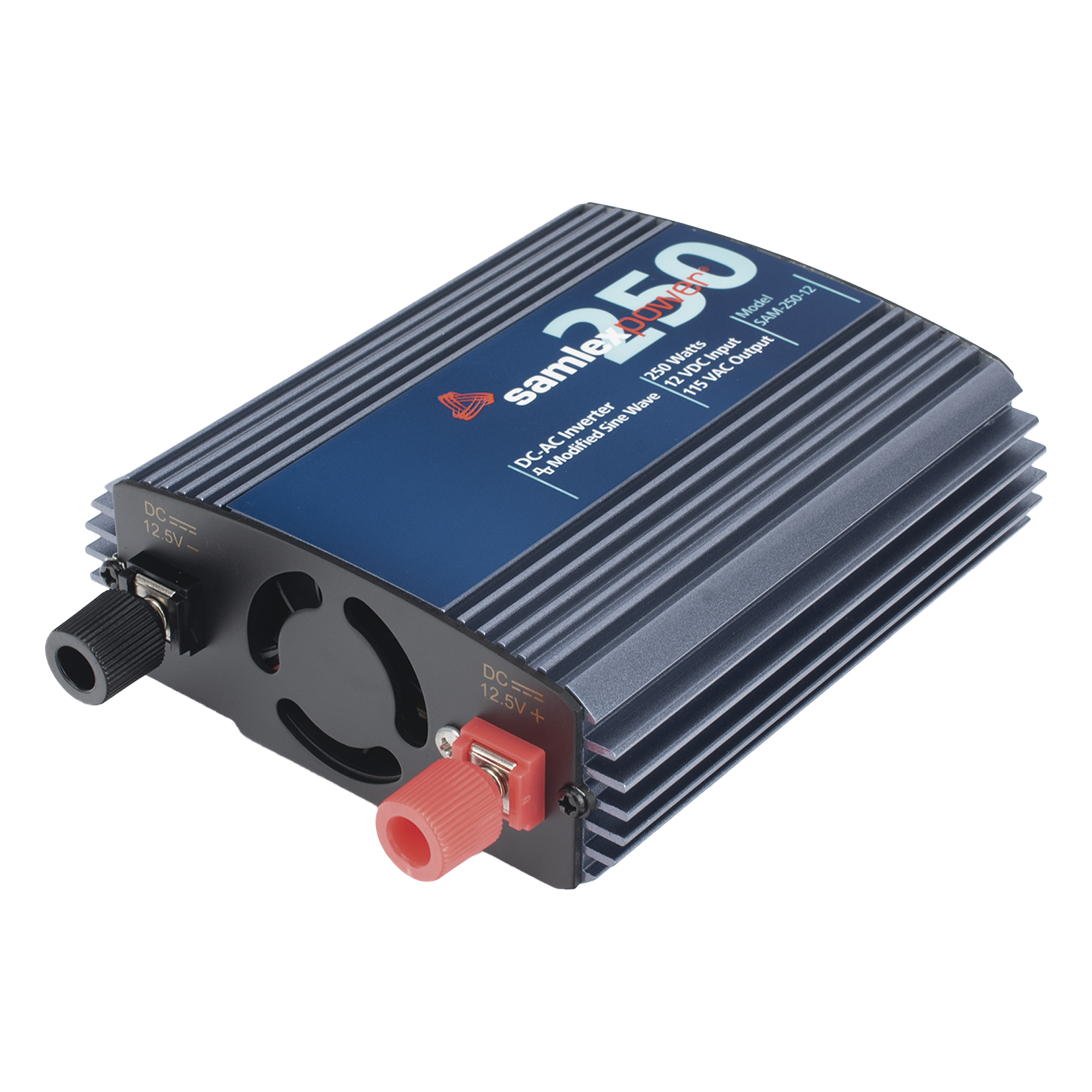 Inversor de Corriente CD-CA / 250 W / Entrada 12 Vcc / Salida 115 Vca 60 Hz / Onda Sinusoidal Modificada / 0.82 ft Cable Encendedor — SAMLEX · SKU SAM-250-12