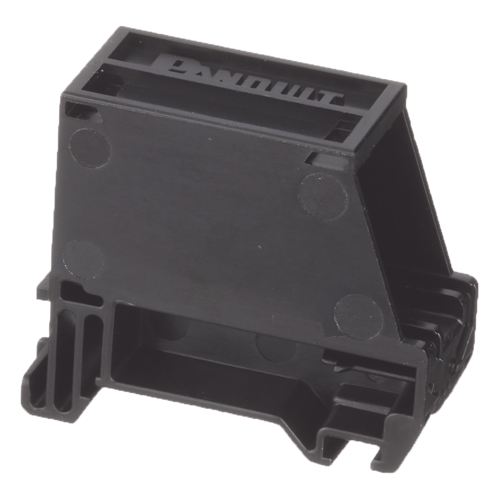 Adaptador de 1 Puerto / Blindado / Riel DIN 35 mm (1.38 in) / Mini-Com / Perfil Bajo / Negro — PANDUIT · SKU CADIN1BL-S
