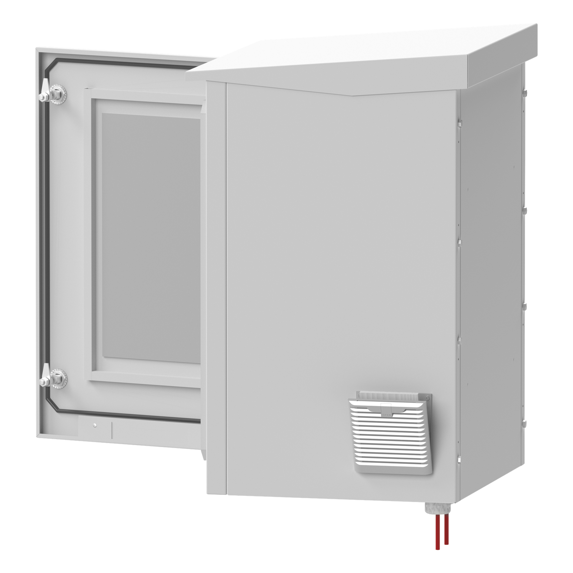 Gabinete Exterior IP / Rack 19" 24U / Ventiladores con Termostato / Acero Galvanizado / Filtro Antipartículas / Cerradura Doble
