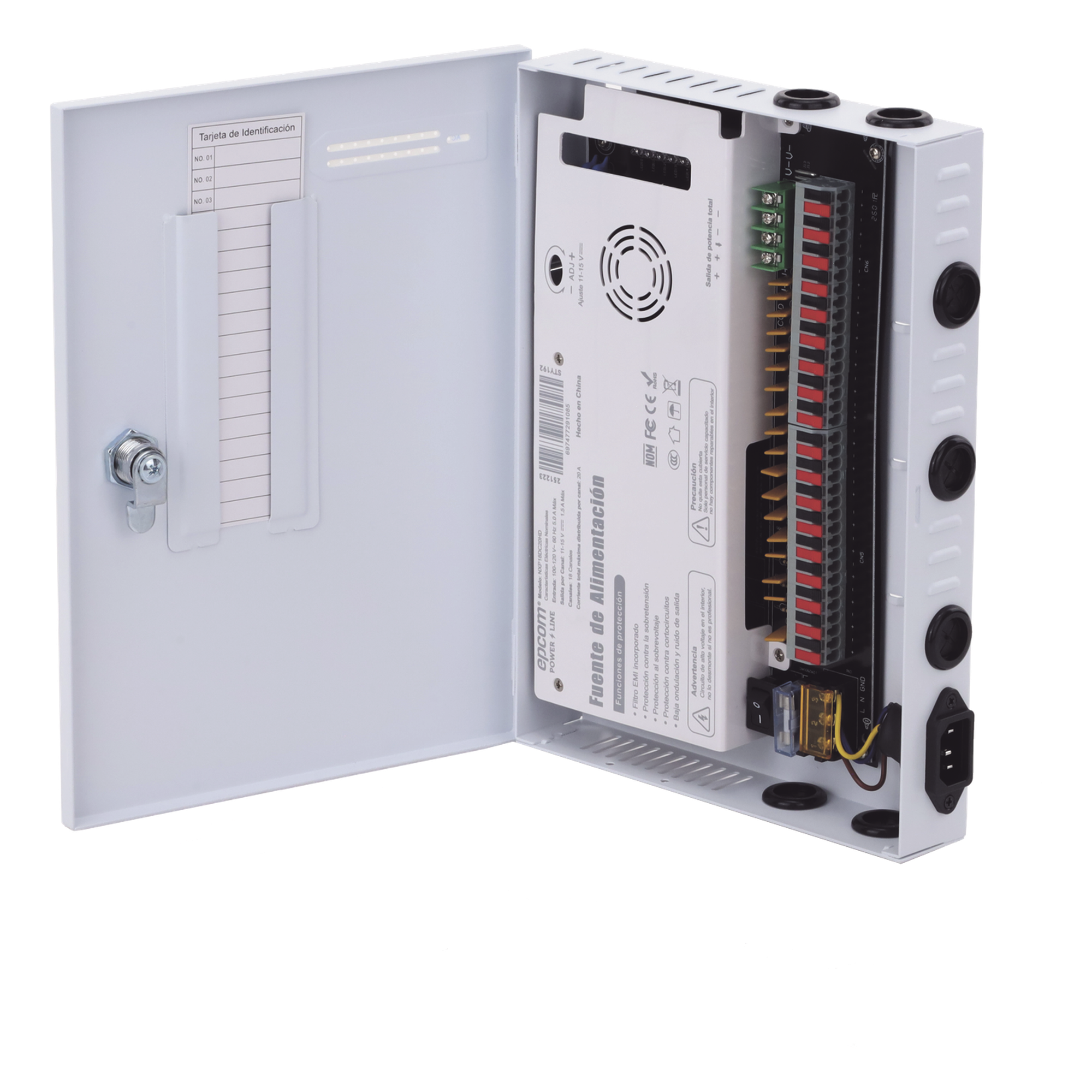 Fuente de Alimentación / 18 Canales / 20 A / 11-15 VCC / 250 W / Filtro de Ruido por Canal / Doble Ventilador