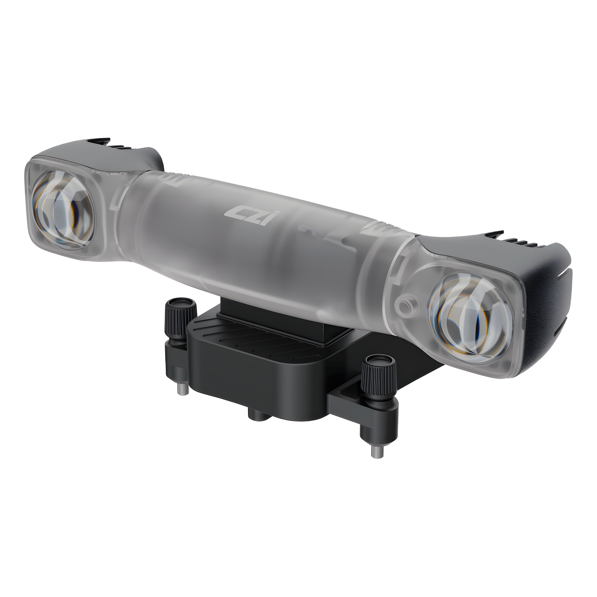 Luz de Búsqueda para Dron / 30W LED Blanco / Alcance 100 m (328.1 ft) / 3200 lm / Estabilización Giroscópica / AI Direccional / Láser Verde / Luz de Alerta Roja/Azul/Amarilla / Compatible Mavic 3 Enterprise y Matrice 4 — CZI · SKU GL10V2