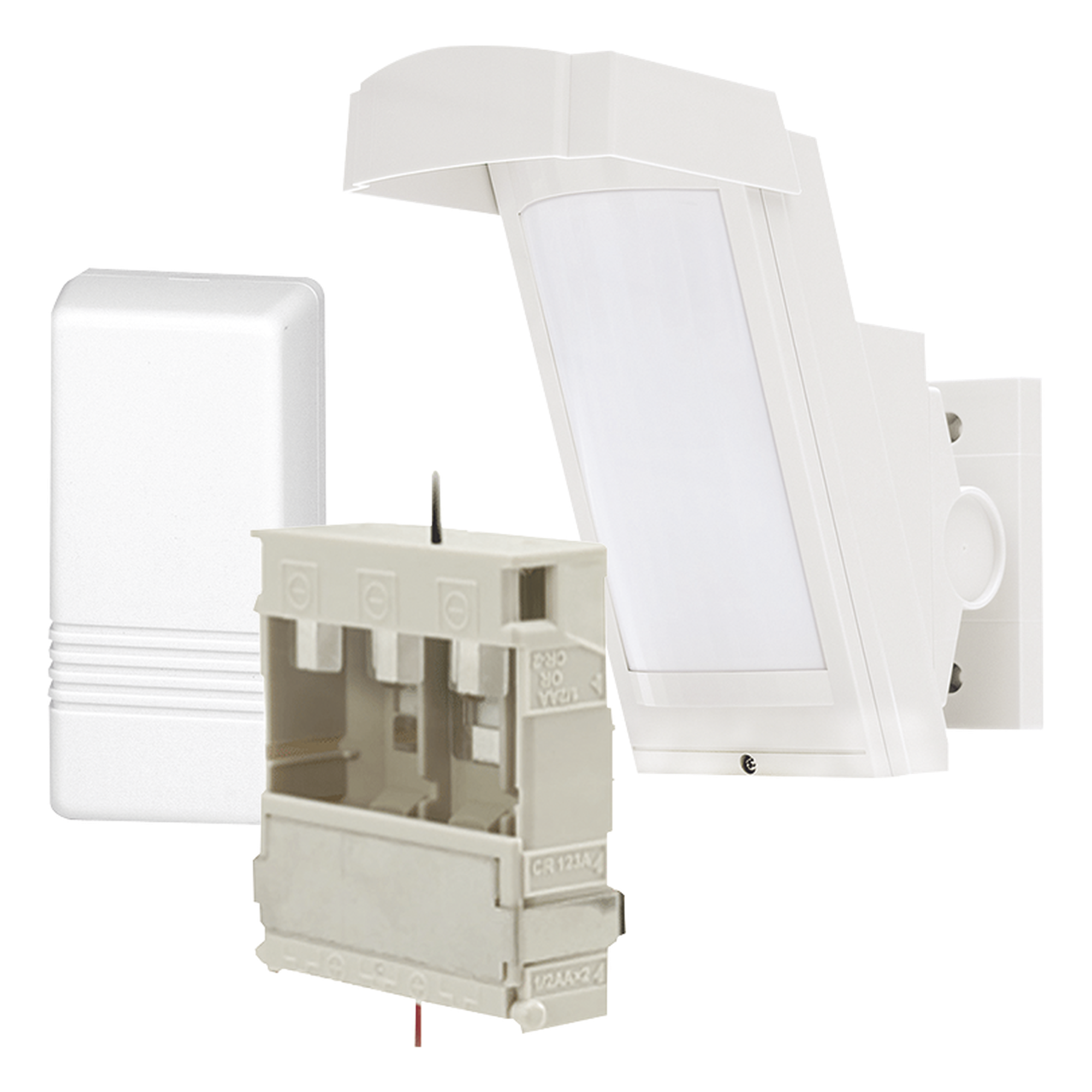 Detector de Movimiento PIR / 100% Exterior / Inalámbrico / Cobertura 12 m (39.4 ft) a 85° / Montaje 2.5 m - 3 m (8.2 ft - 9.8 ft) / Antimascota / Transmisor Honeywell 5816 Incluido — OPTEX · SKU HX40-RAM-WH