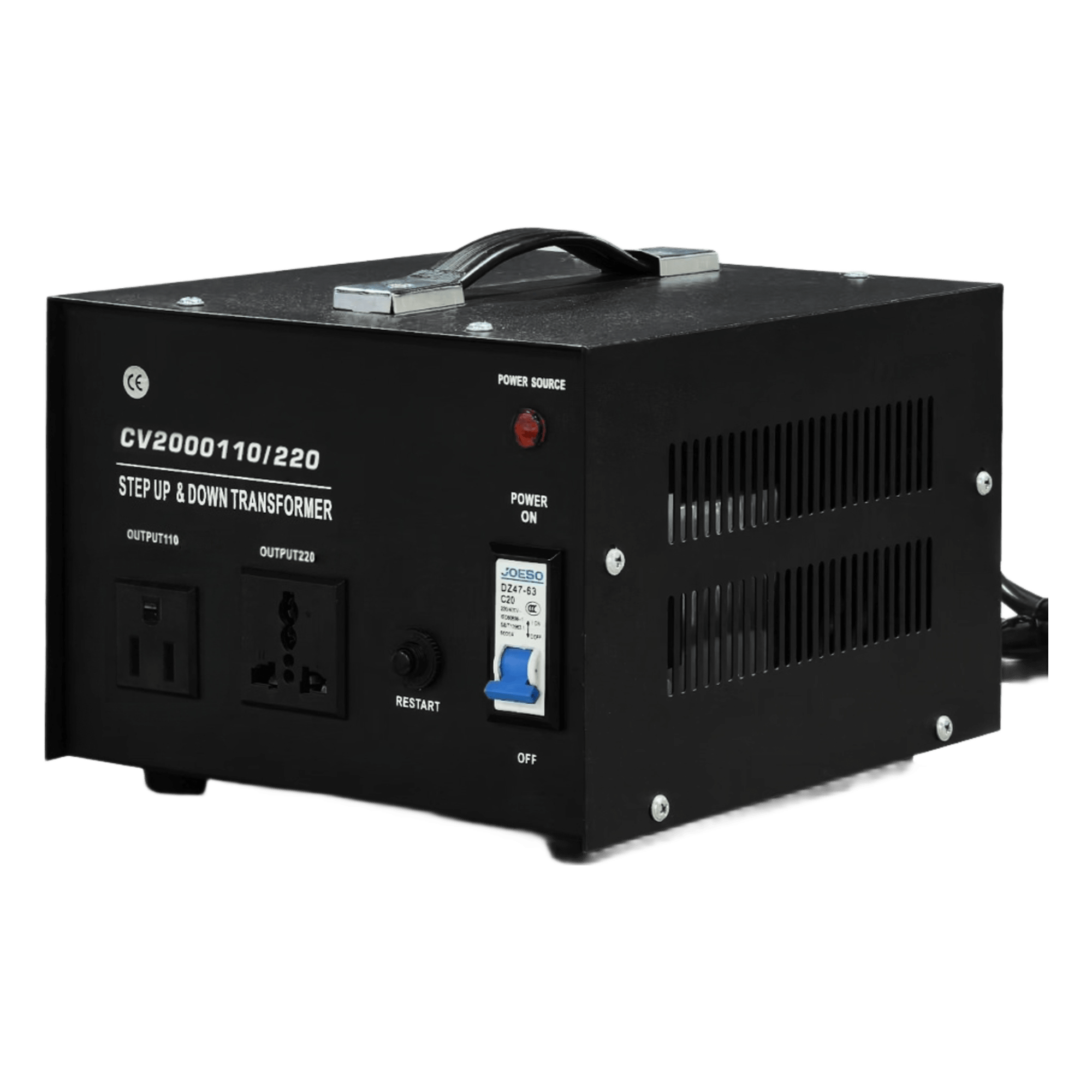 Convertidor de Voltaje / 2000 VA / 110 Vca / 220 Vca / Monofásico / Eficiencia ≤98% — EPCOM POWERLINE · SKU CV-2000-110/220