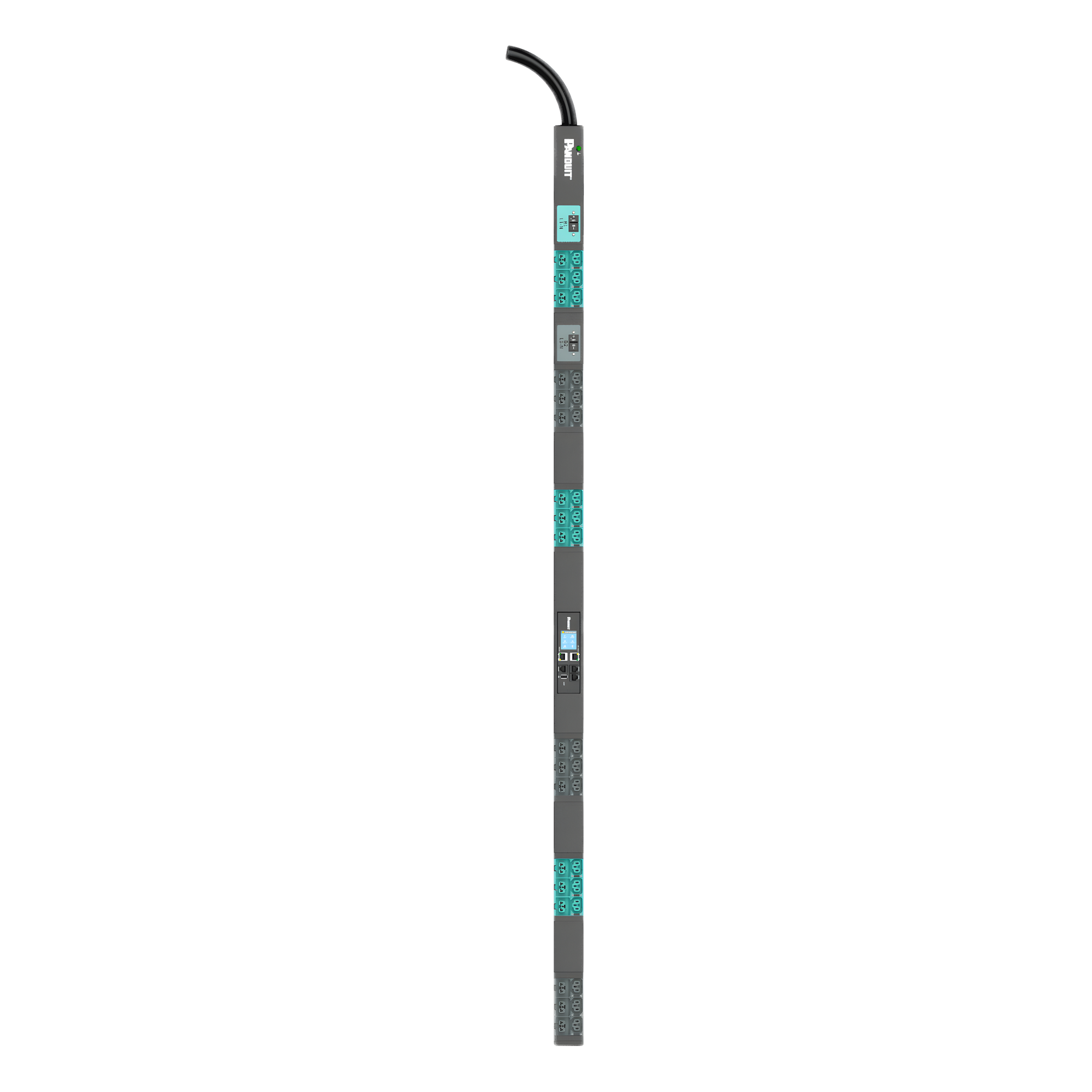 PDU Inteligente Monitoreable / 36 Tomas C13/C15/C19/C21 / Entrada IEC 60309 2P+E 6h / 230 Vca / 32 A / Instalación Vertical — PANDUIT · SKU E36D06L