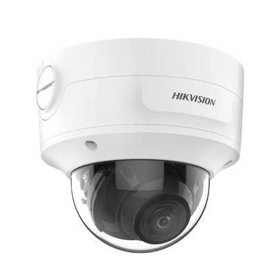 Domo IP 8 Megapixel (4K) / Lente Mot. 2.7 a 13.5 mm / 40 mts IR EXIR / Exterior IP66 / IK10 / DARKFIGHTER / Audio y Alarma I/O / PoE+ / ONVIF / Micro SD / 4 Analíticos: AcuSense, Deteccion Facial, Conteo de Personas por Cruce y Zona