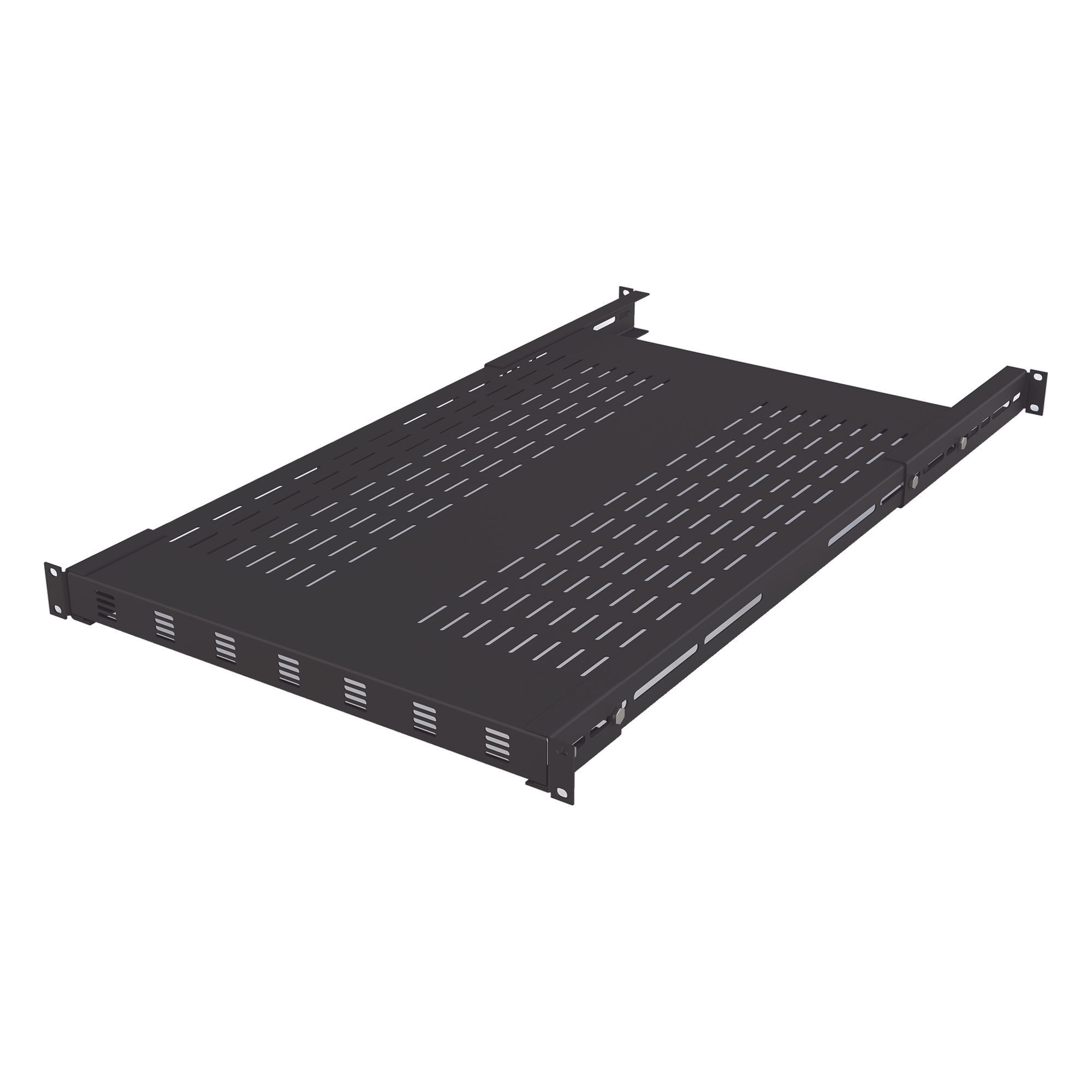 Charola Ventilada / Profundidad Ajustable 495-965 mm (19.5-38 in) / 1U / Carga 110 kg / Color Negro — LINKEDPRO BY EPCOM · SKU LPRVSH49-961U