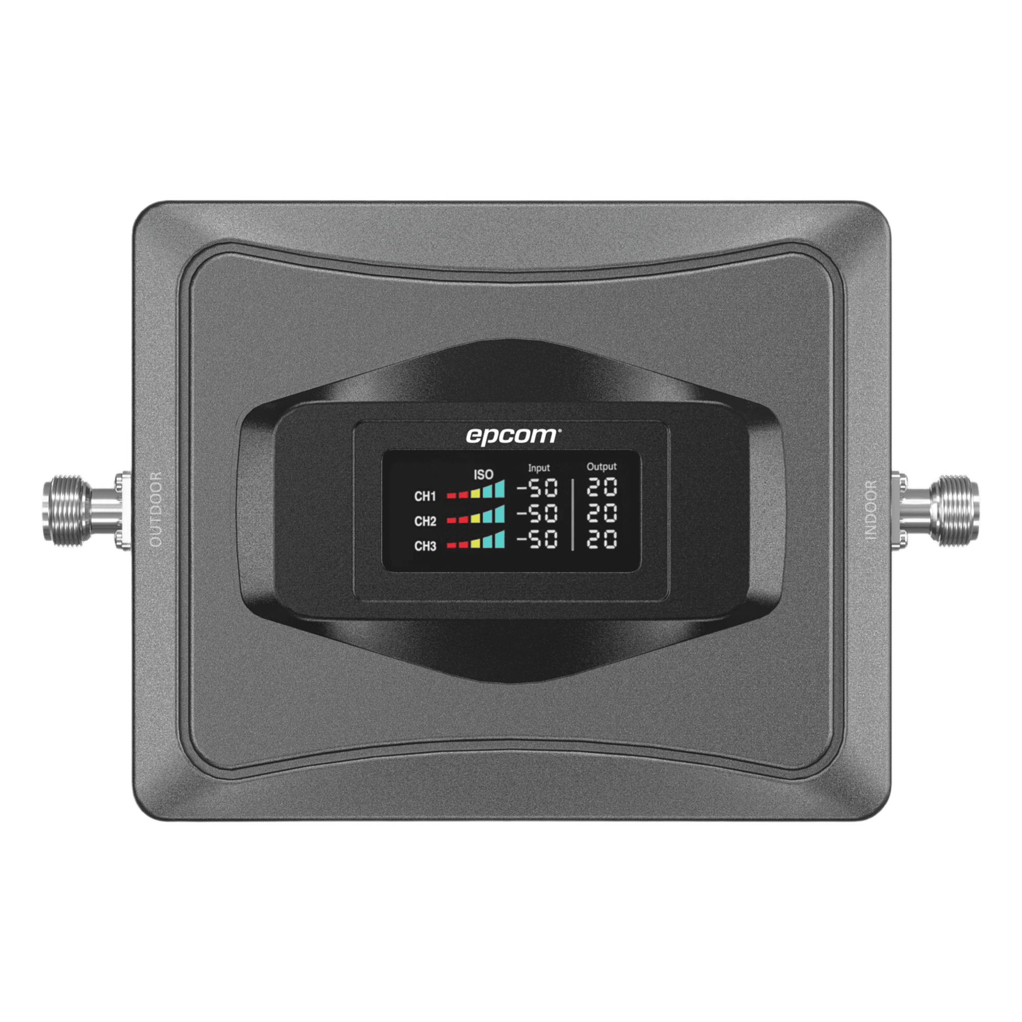 Amplificador de Señal Celular / Triple Banda 850/1900(+)/2100(+) MHz / Ganancia 68 dB / Cobertura 1000 m² (10764 ft²) / Compatibilidad Multioperador / Sin Configuración — EPCOM · SKU EP-TB-4G-V3SA