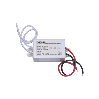Fuente 12 V  |  1 Amper  |  Waterproof  | Intemperie grado IP67
