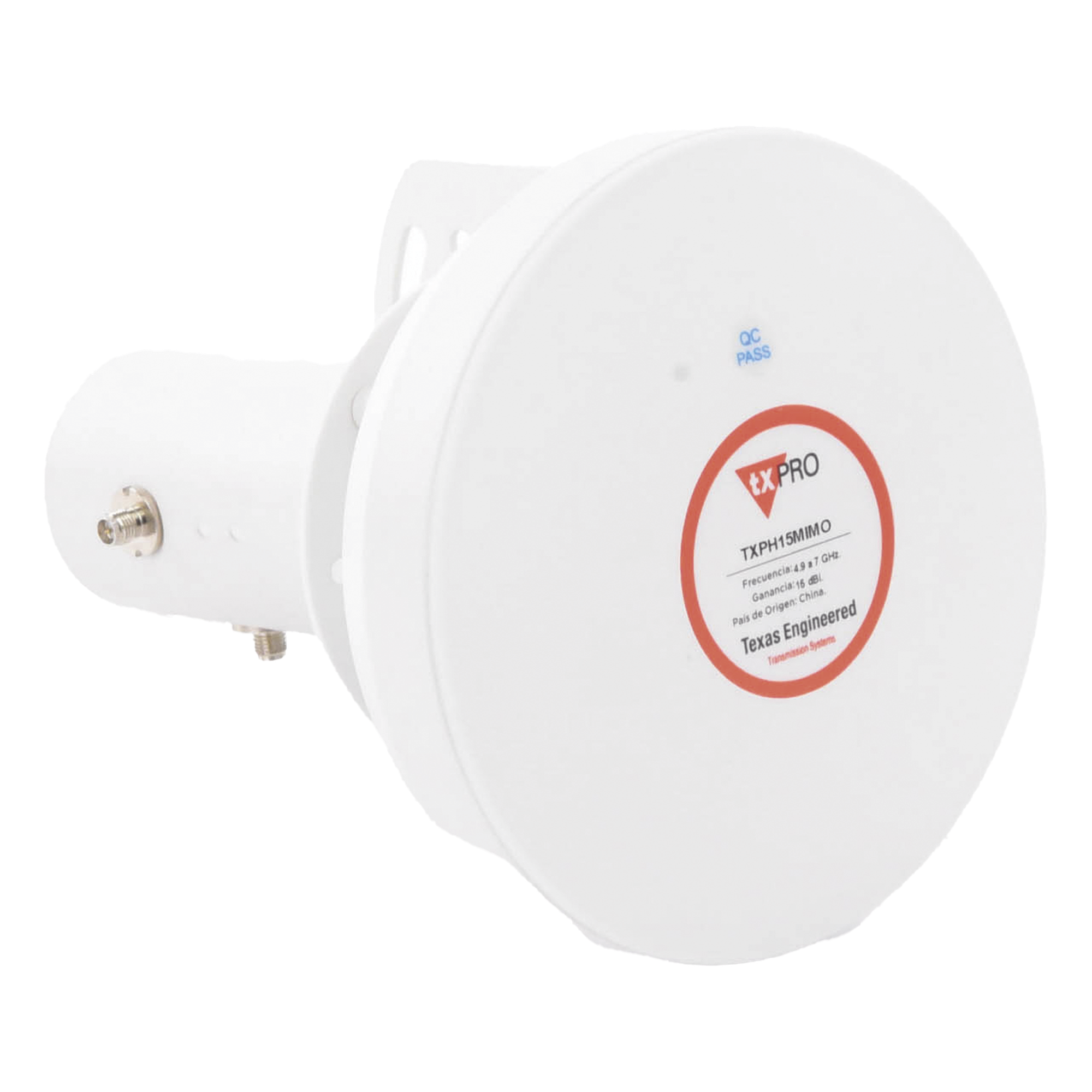 Antena Horn MIMO / 15 dBi / 4.9 - 7 GHz / Polarización Dual V/H 45° / RPSMA / -40 a +70°C (-40 a +158°F)
