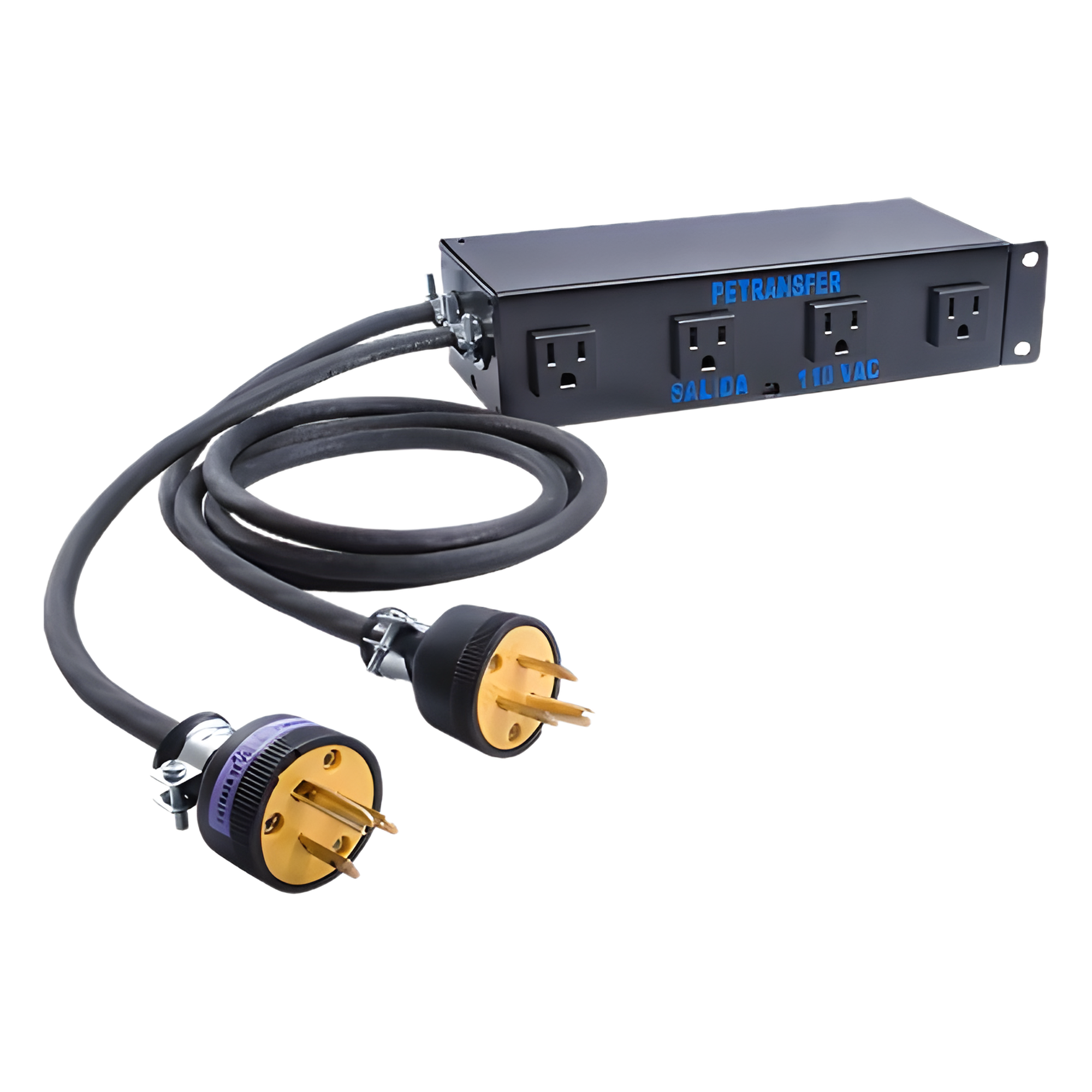 Interface de Transferencia Automática / Conmutación en 15 ms / 4 Salidas NEMA 5-15R / 20 A Total / 110 VCA 50/60 Hz / Detección 75-77 VCA — EPCOM INDUSTRIAL · SKU PE-TRANSFER