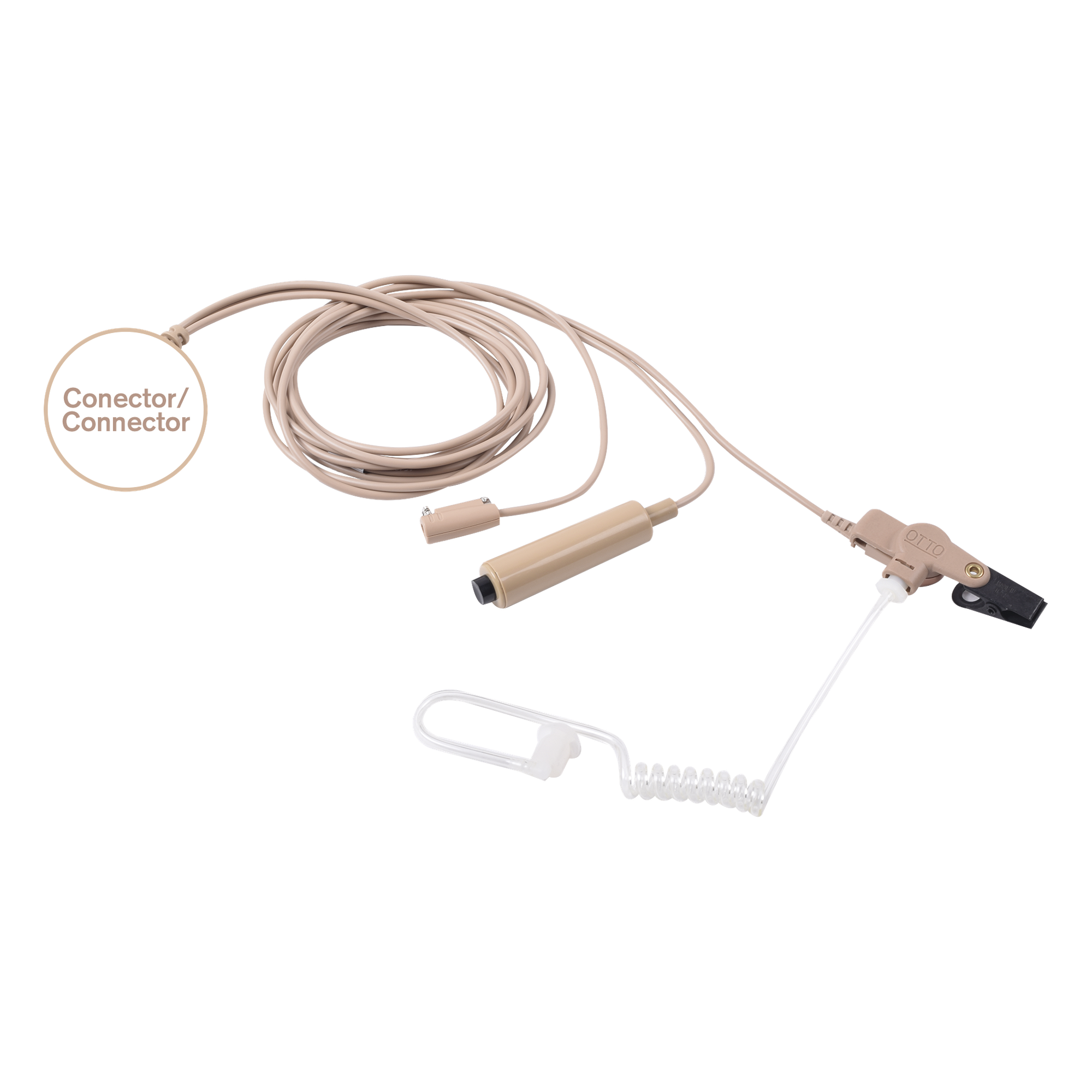 Kit Micrófono-Audífono / 3 Configuraciones de Cable / Tubo Acústico Transparente / Compatible KENWOOD NX-200/300/410 TK-480/2180/3180 / NRR 25 dB — OTTO · SKU V1-10356