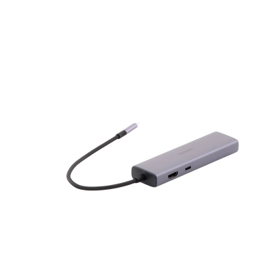 HUB USB-C (Docking Revodok) 6 en 1 | 3 Puertos USB-A 3.0 (5 Gbps) | USB-C PD 100W | HDMI 4K@30Hz | Entrada 1 RJ45 (Gigabit Ethernet) | Chip de Última Generación | Potente Disipación de Calor |  Caja de Aluminio.