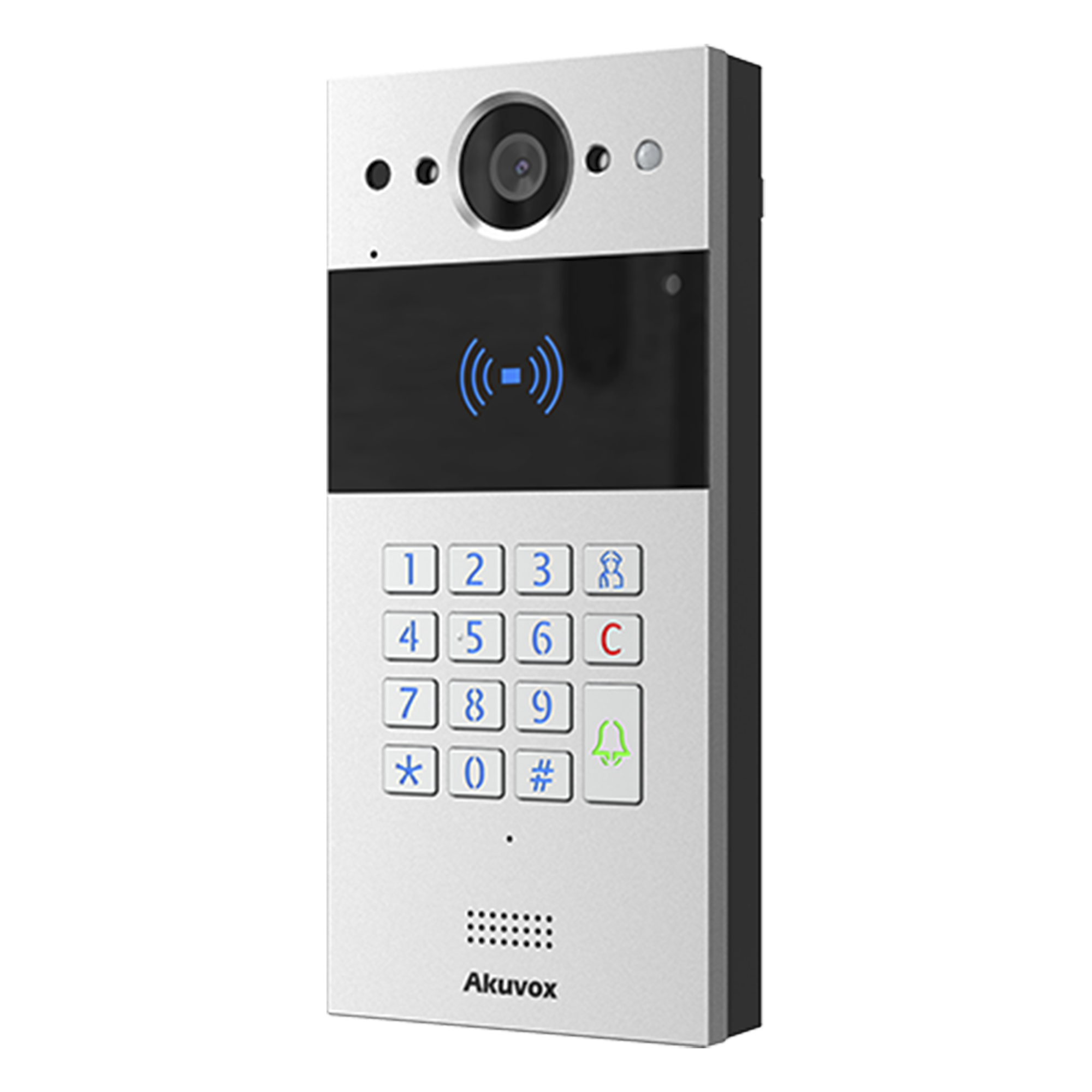 Videoportero SIP / Teclado y Lector de Tarjeta / Notificación App / Notificación Llamada Telefónica / Configuración en la Nube / POE / IP65 / Cámara de 2 MP / NFC / PIN Temporal para Visitas / Control de 2 Puertas