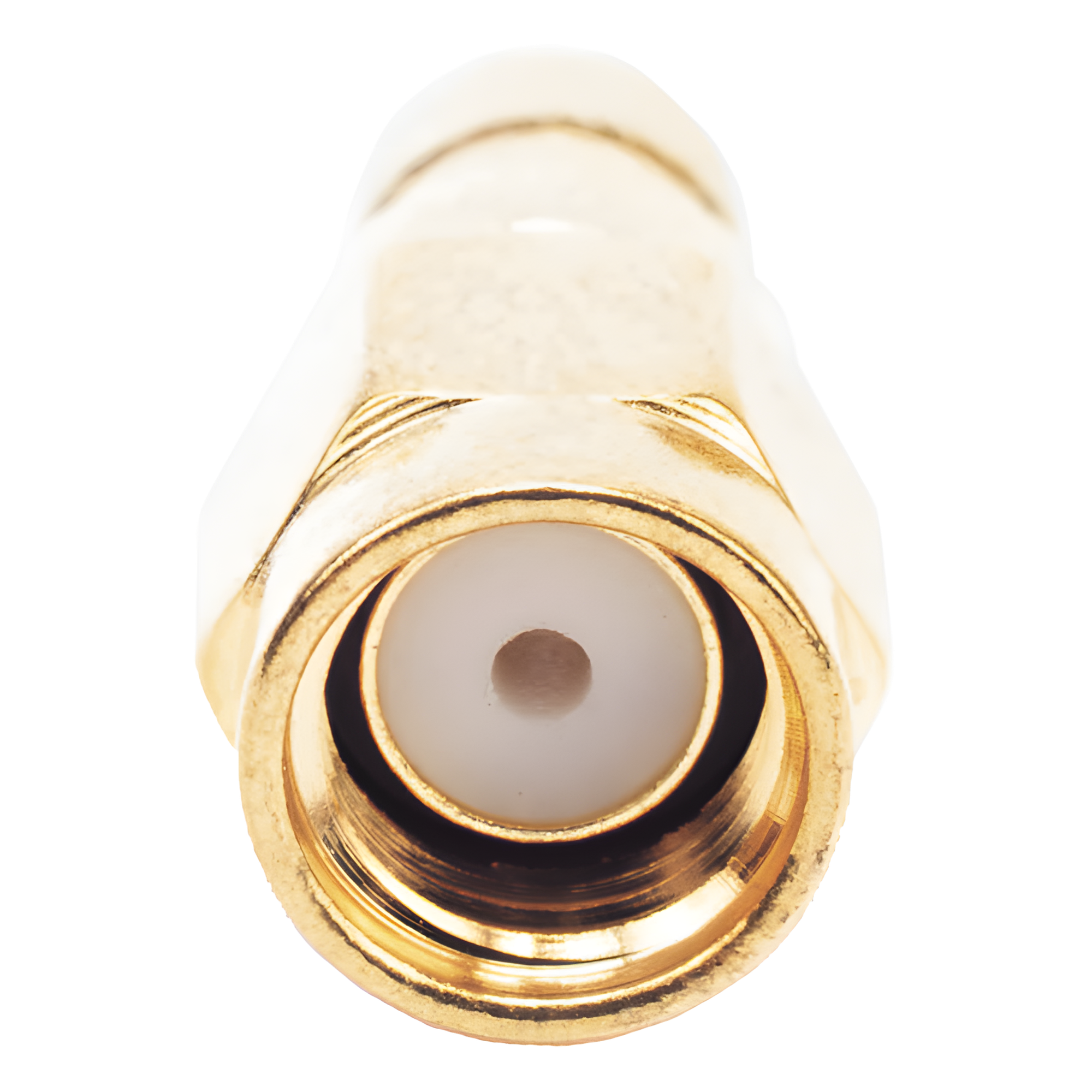 Conector SMA Macho Inverso / Anillo Plegable / Cables RG-8/X, LMR-240, Belden 9258 / Cuerpo Bronce Oro / Aislante Teflón — EPCOM TITANIUM · SKU TT-SM-0022