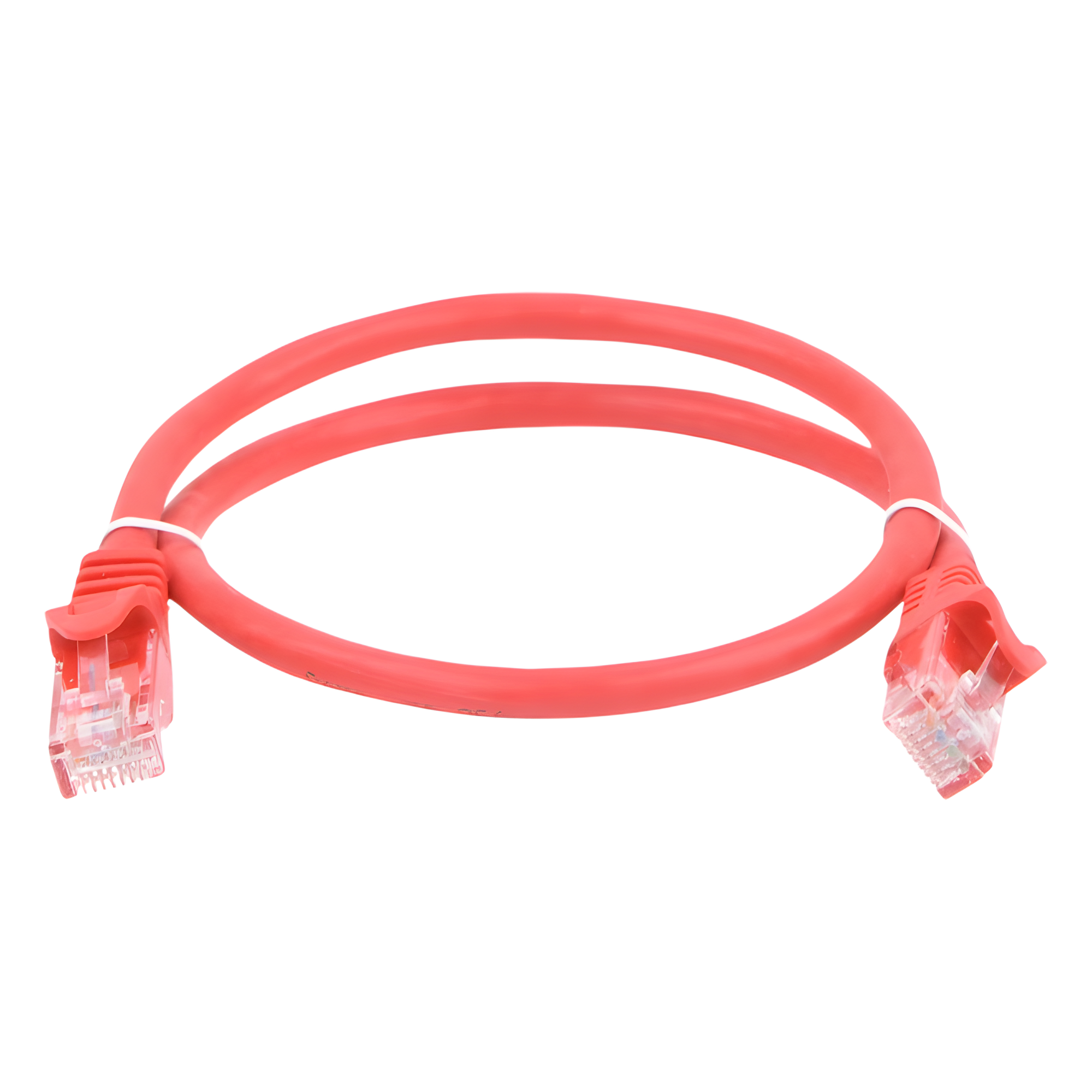 Cable de Parcheo UTP Cat6 / 0.5 m (1.64 ft) / Cobre Puro / Conectores RJ45 Chapados en Oro / Rojo