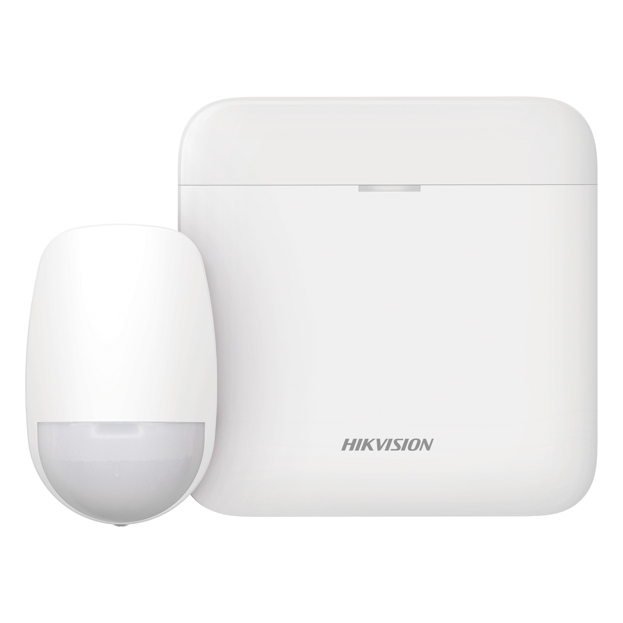 Kit de Alarma Inalámbrica / Hub con Batería 35 h / Sensor PIR 15 m (49.2 ft) / 85.9° Cobertura / 48 Zonas / Wi-Fi 2.4 GHz / 433 MHz AES-128 — HIKVISION · SKU AXPRO-KIT-PIR