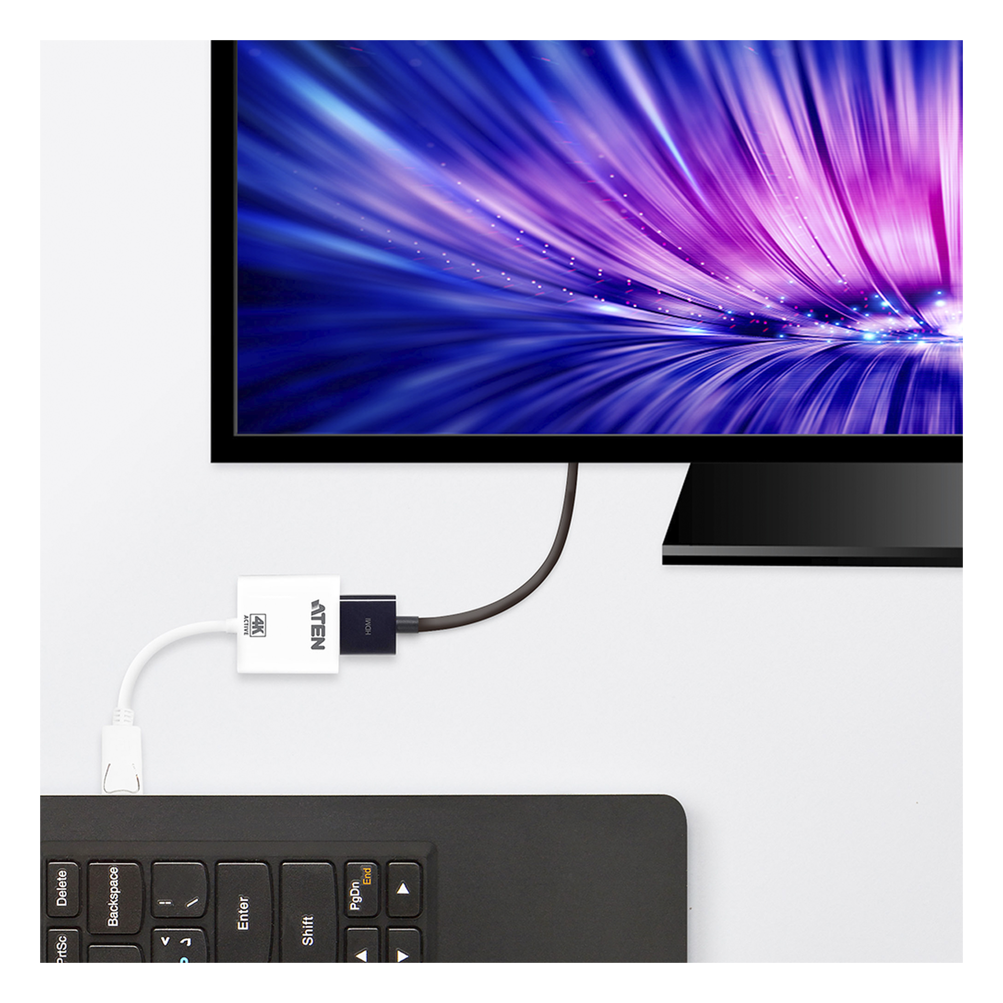 Adaptador activo / DisplayPort a HDMI / 4K@30Hz / Audio 7.1 / Plug & Play / 7.1 x 1.8 x 0.6 in