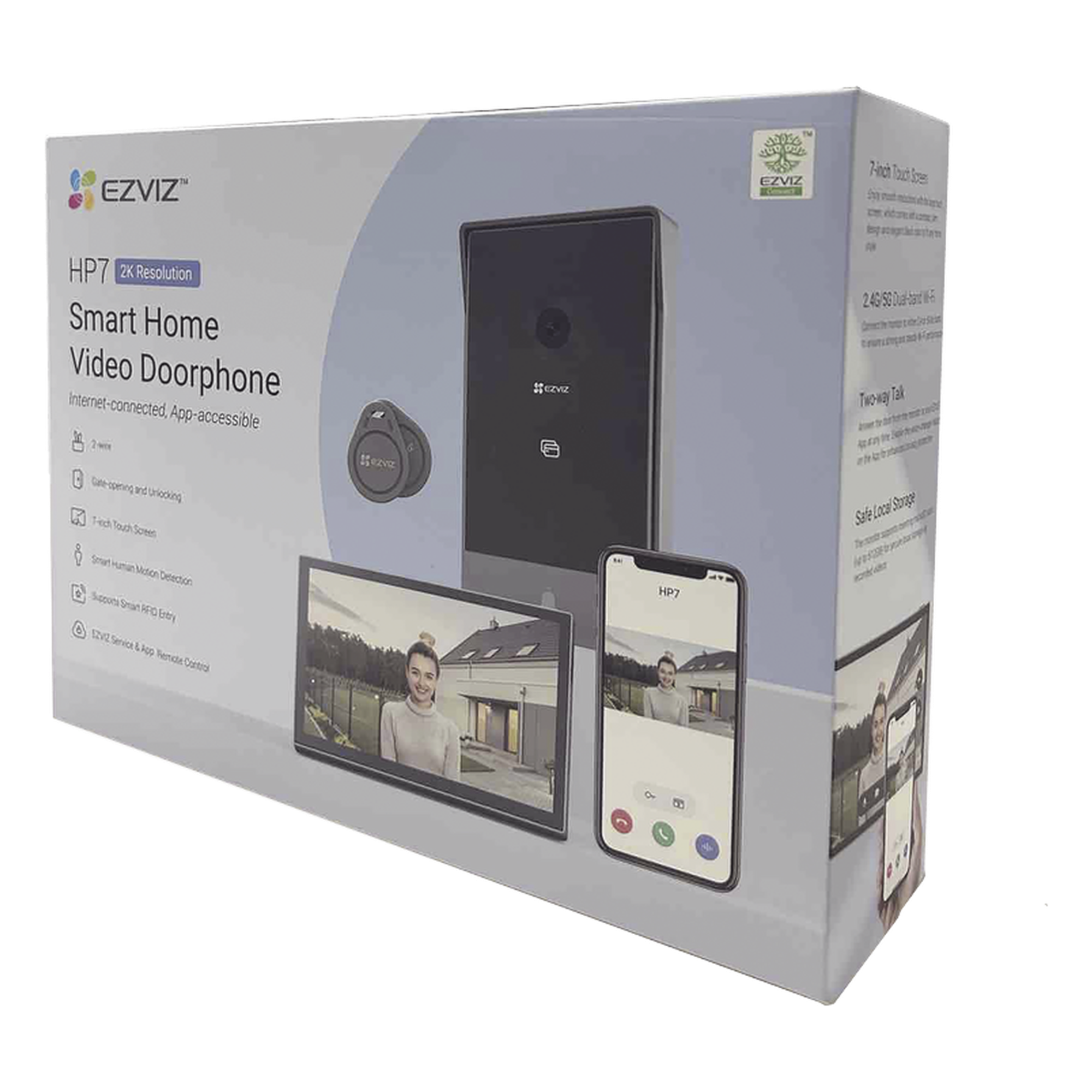 Videoportero IP Conexión a 2 Hilos / Con Monitor Wi-Fi para Interior / Frente de Calle  IP65 Uso En Exterior Debe Tener Protección / Cámara 3 Megapíxel / Llamada a la App / Apertura remota  / Apertura de 1 Puerta y un 1 Porton 