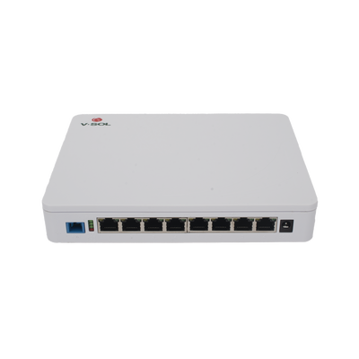 ONU Dual EPON/GPON / 8 Puertos PoE 802.3at Gigabit / Wi-Fi Doble banda 2.4 y 5 GHz /  1 Puerto SC/UPC