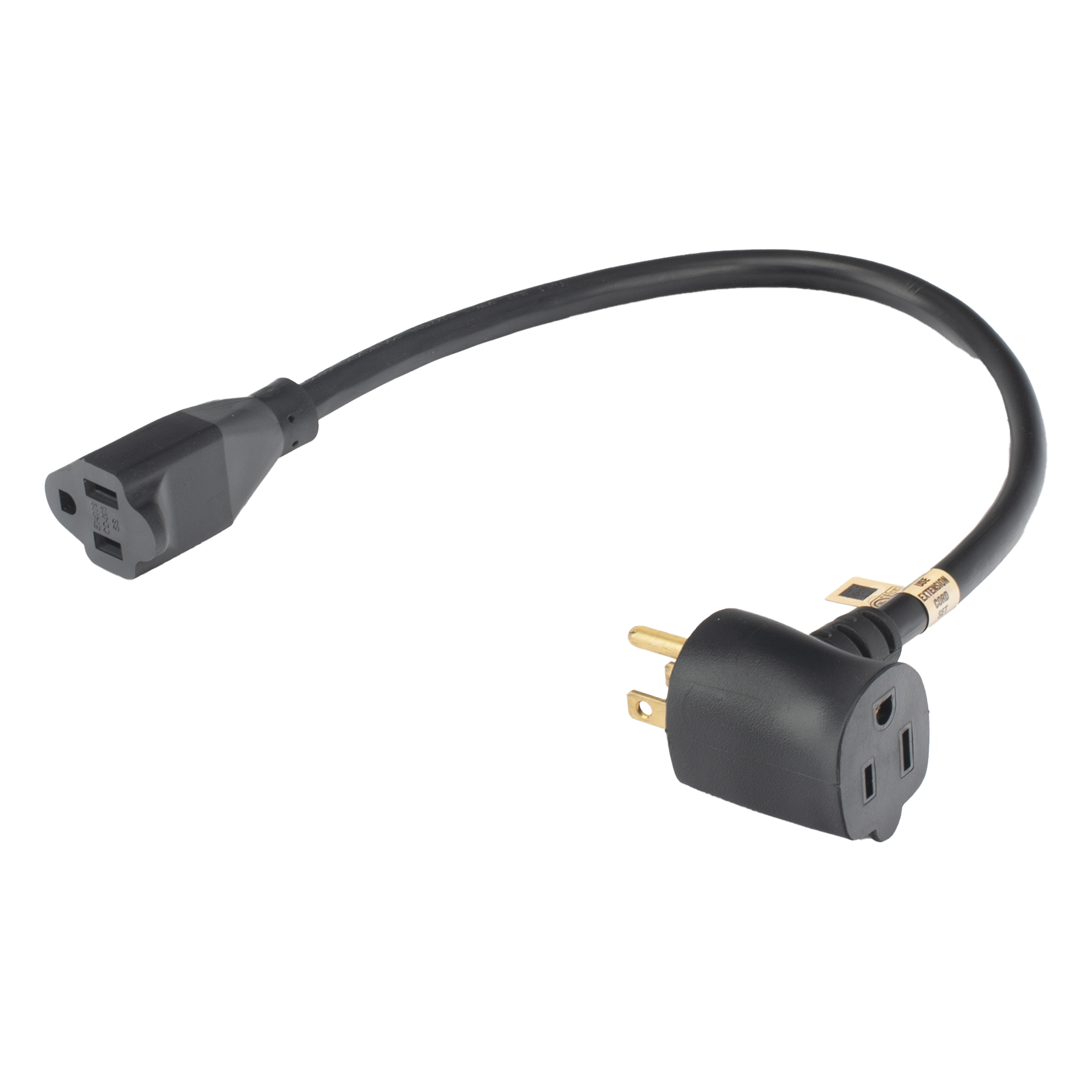 Extensión Eléctrica de Uso Rudo / 2 Salidas NEMA 5-15R / 30 cm / 14 AWG / 1800 W / 15 A — EPCOM POWERLINE · SKU EXT30CM14AWG