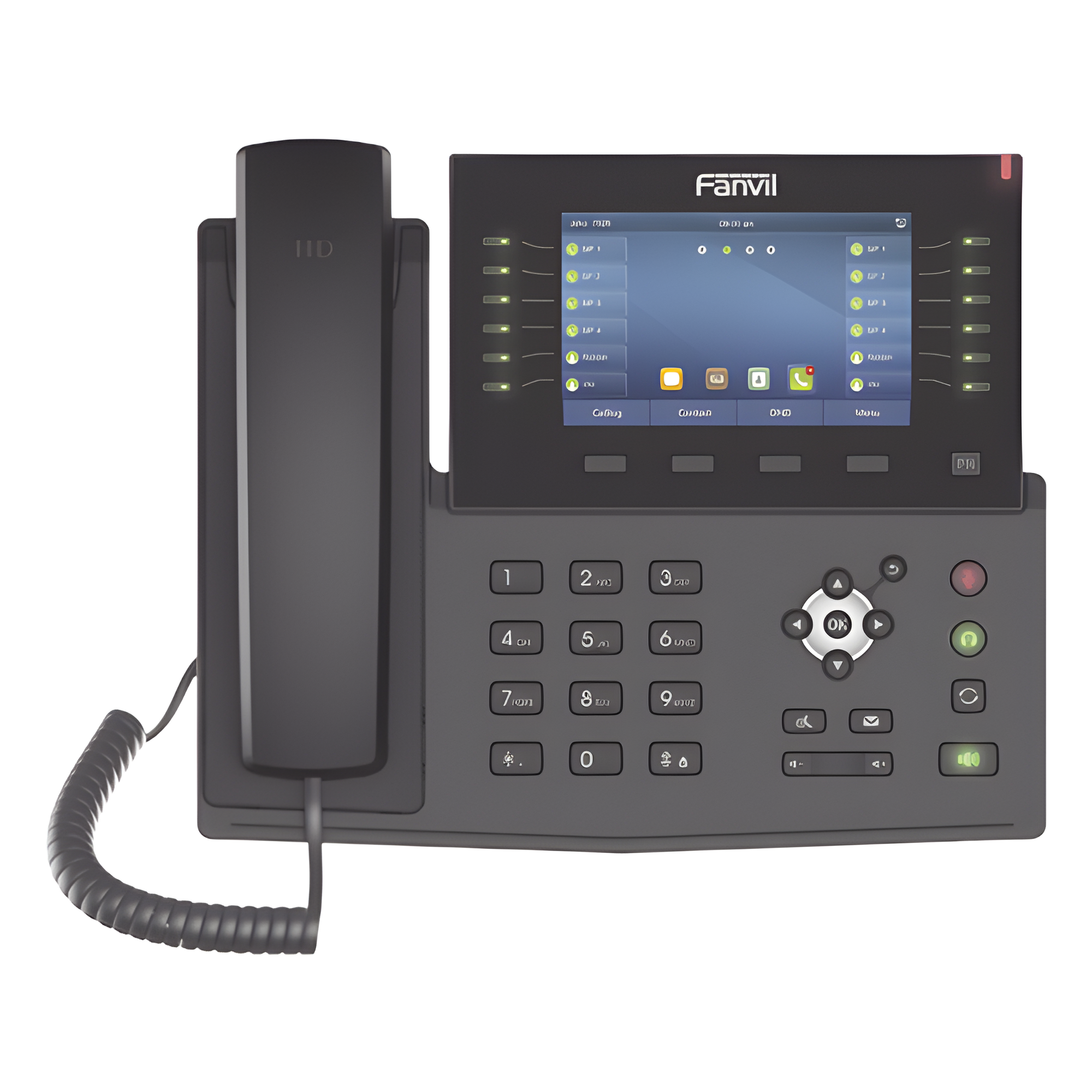 Teléfono IP Empresarial / 20 Líneas SIP / Pantalla Táctil 5' / 60 Teclas DSS / Bluetooth / PoE 802.3af / Dual Gigabit / Video H.264 — FANVIL · SKU X7C
