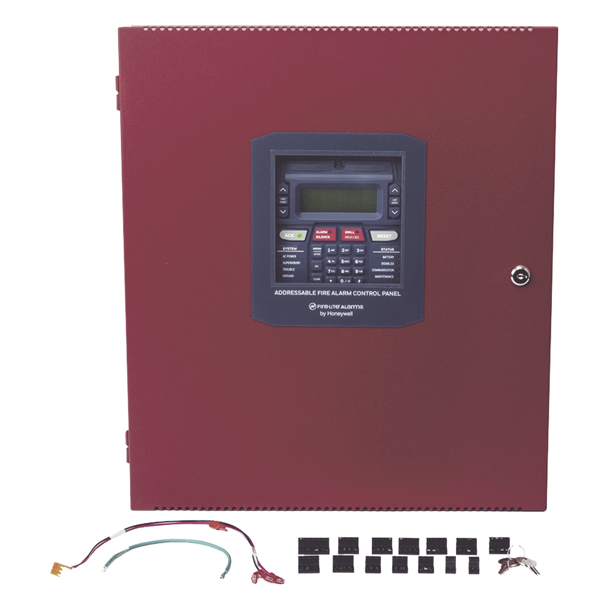 Panel Direccionable de Detección de Incendio / 50 Puntos / 1 Lazo SLC / Comunicador Dual IP/POTS / 3,000 m (10,000 ft) / 2 Circuitos NAC / LCD 80 Caracteres