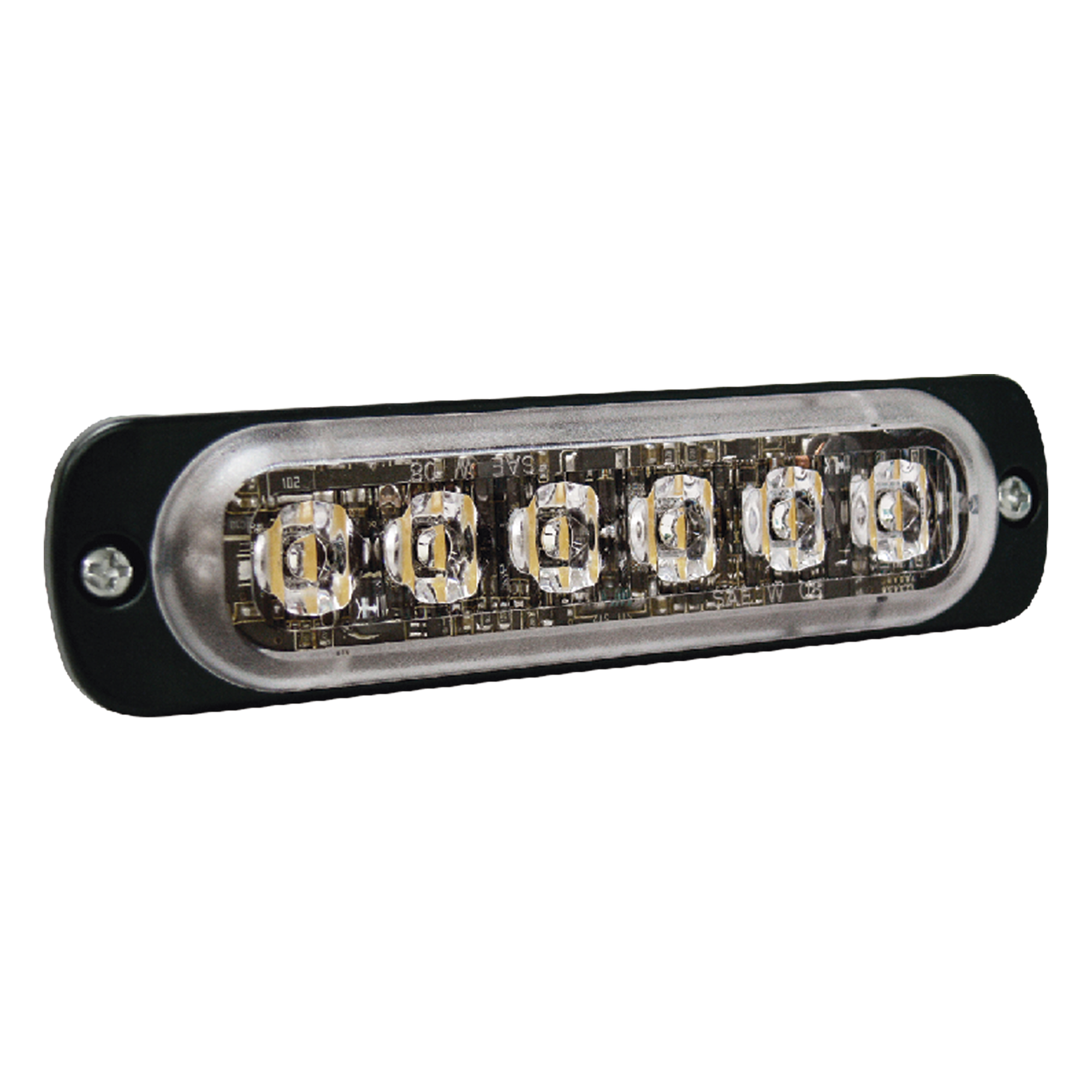 Luz Auxiliar LED / 6 LED / Rojo / Perfil Ultra Bajo 9 mm (0.35 in) / SAE J595 Clase 1 / ECE R65 / IPX7 — SIGNALPRO · SKU SP6R