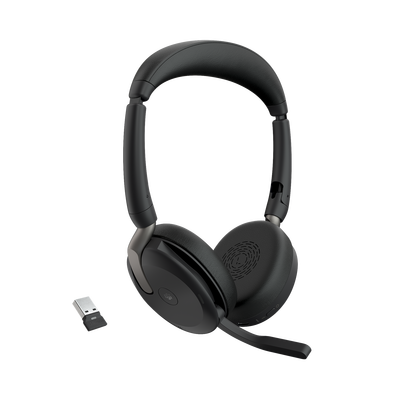 Jabra Evolve2 65 Flex, Auricular stereo versión MS, dongle USB-A con cancelación de ruido (26699-999-999) 