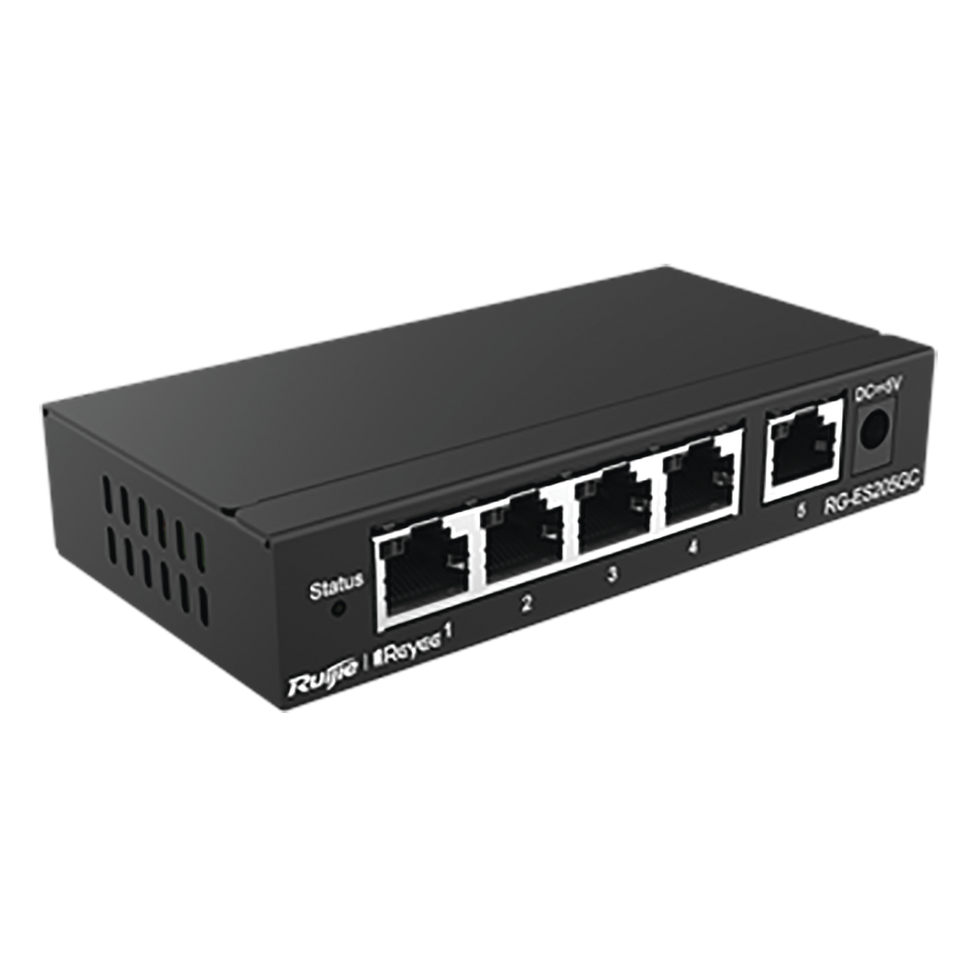 Switch Administrable / 5 Puertos Gigabit / Capacidad 10 Gbps / Gestión Cloud y Móvil / 16 VLANs / 5W Máximo — RUIJIE · SKU RG-ES205GC
