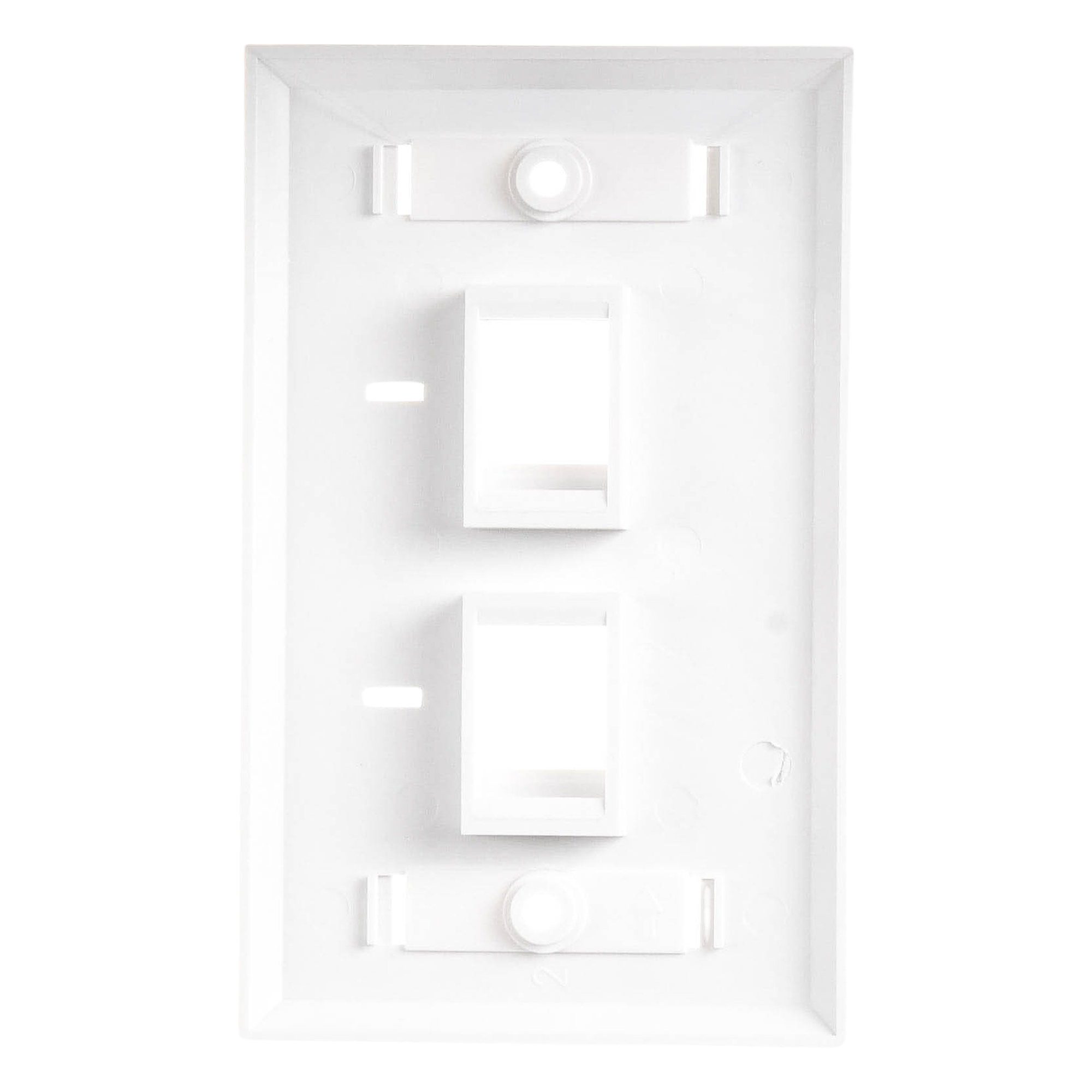 Placa de Pared de 2 Puertos, Keystone, con Espacio para Etiqueta, Color Blanco