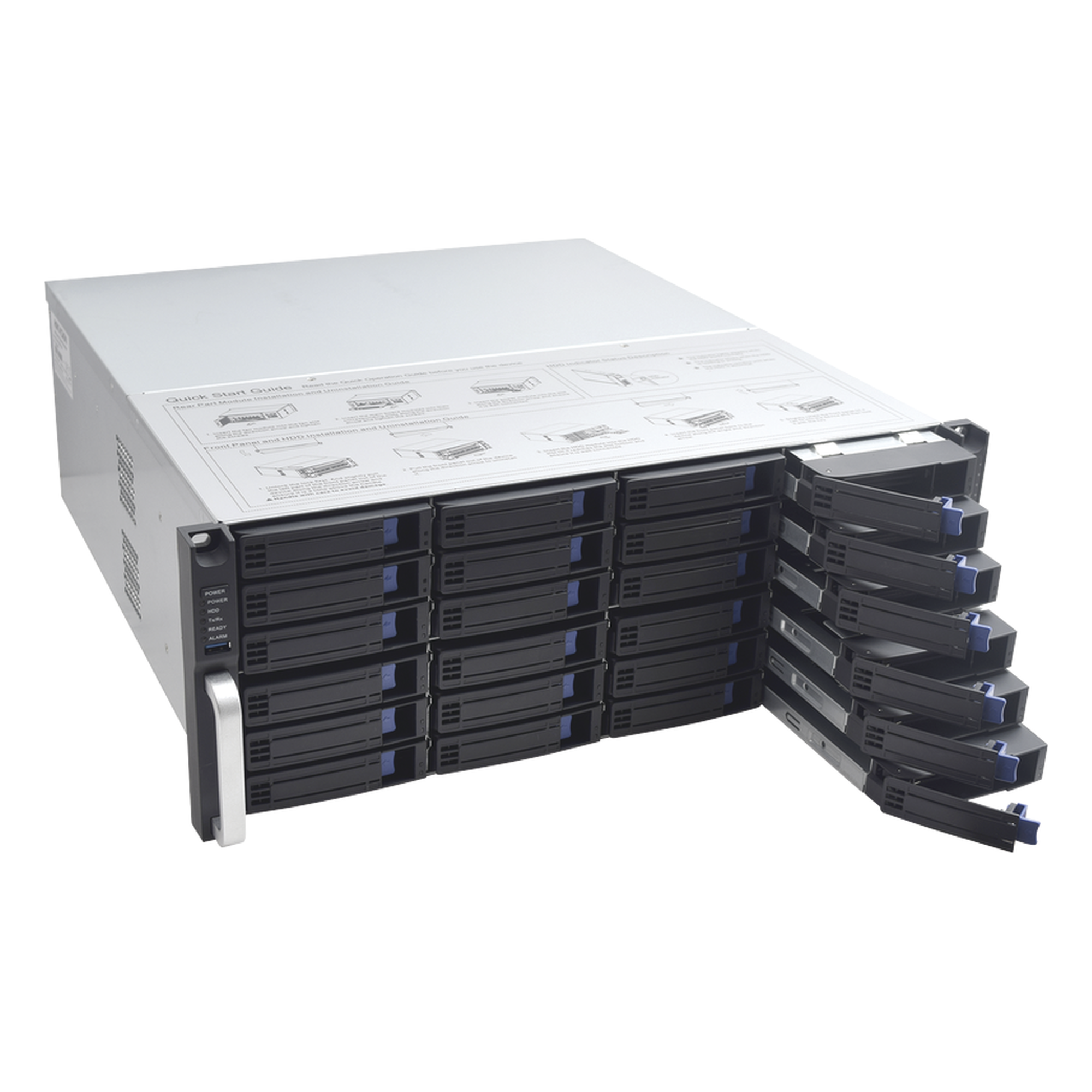 NVR 12 Megapixel (4K) / 256 canales IP / 24 Bahías de Disco Duro / 4 Puertos de Red / Soporta RAID con Hot Swap / NVR 