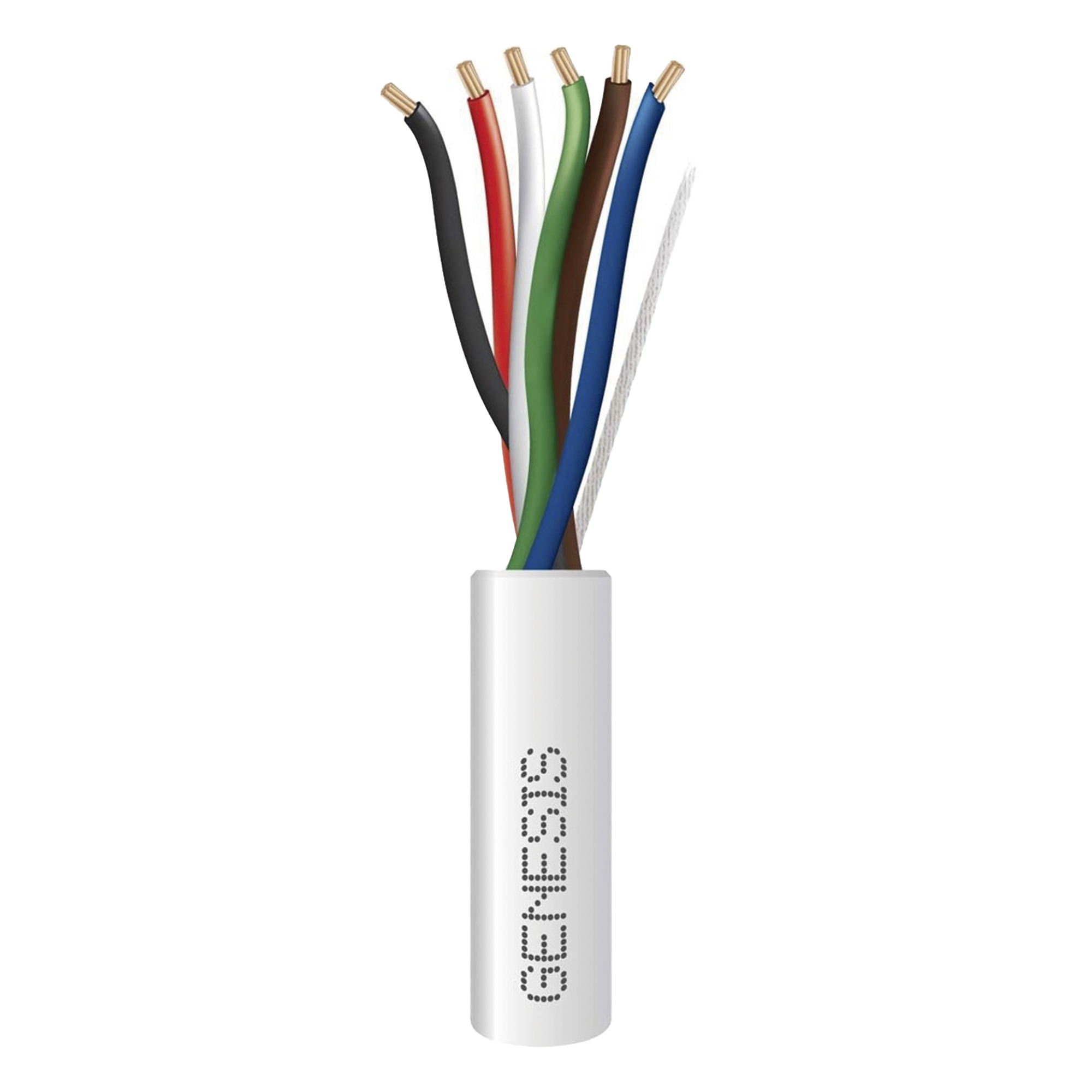 Cable para Alarma / 6x22 AWG / Bobina 305 m (1000 ft) / Riser CMR-CL3R / Blanco — GENESIS · SKU 2106-1101/1000