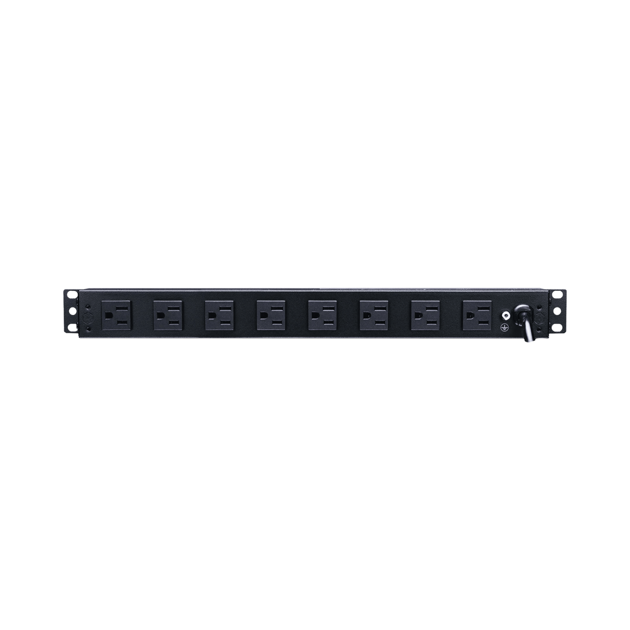 PDU Básico de Montaje en Rack, Con 10 Salidas NEMA 5-15R y Protección Contra Sobretensiones,  Enchufe de Entrada NEMA 5-15P, de 19in, 1UR, 15 Amp, 120 Vca 