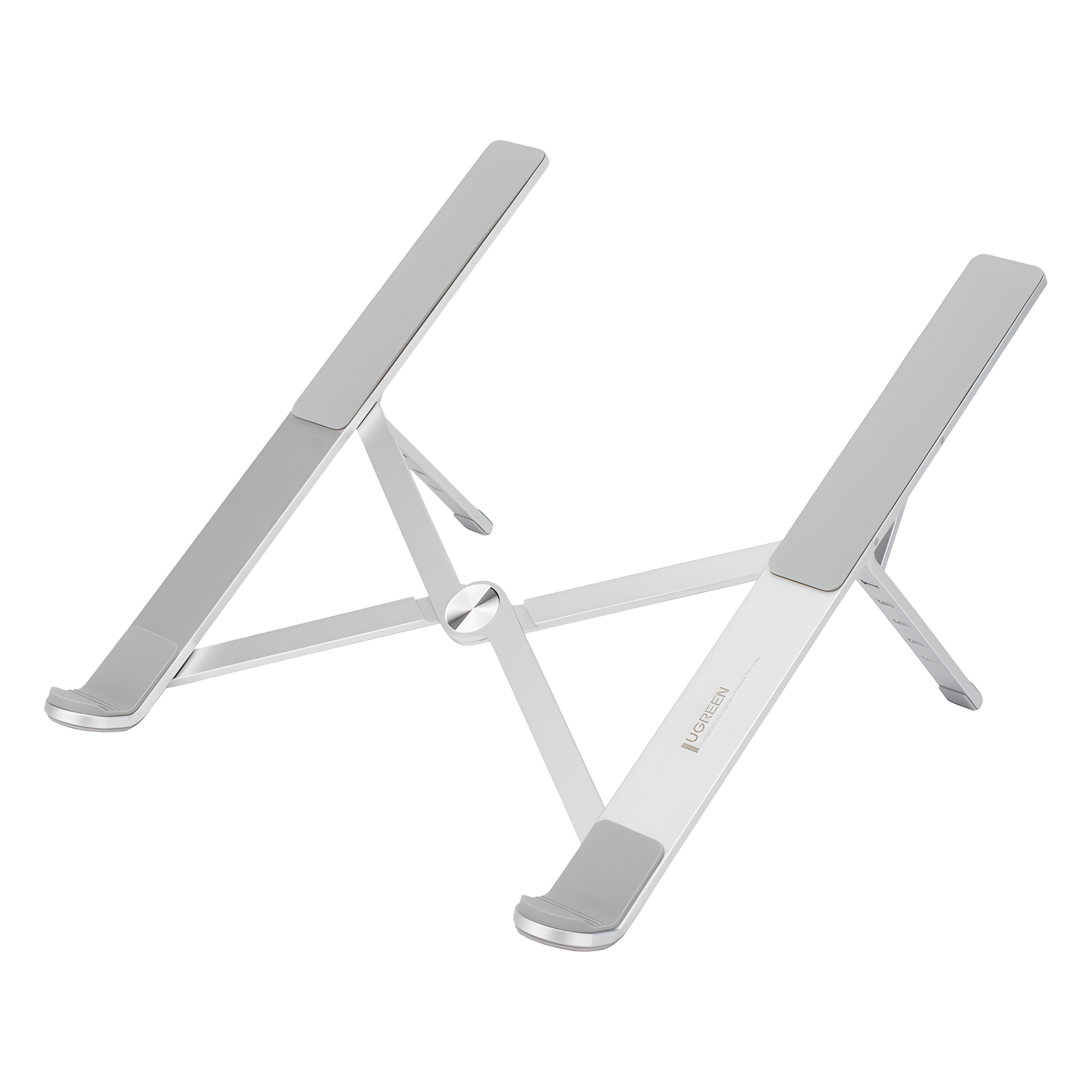 Soporte Portátil de Aluminio para Laptop / Amplia Compatibilidad de 11-17.3" / Ajuste de Altura 46.5 mm-136.5 mm / Capacidad de carga de 5 kg / Diseño Plegable / Material de Aleación de Aluminio + Silicona.