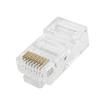 Bote con 100 Piezas de Plug Modular RJ45 / Cat 6 / Chapado en Oro a 15 Micras / Sin Blindaje / Facil Instalación / Uso Interior / Soporta Norma TIA-568B / Cumple con RoHS 2.0