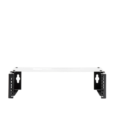 Rack Abierto de montaje en Pared, de 19in,  Profundidad Ajustable (8" a 12") de 2.5  Unidades de rack, con Capacidad de Crecimiento.