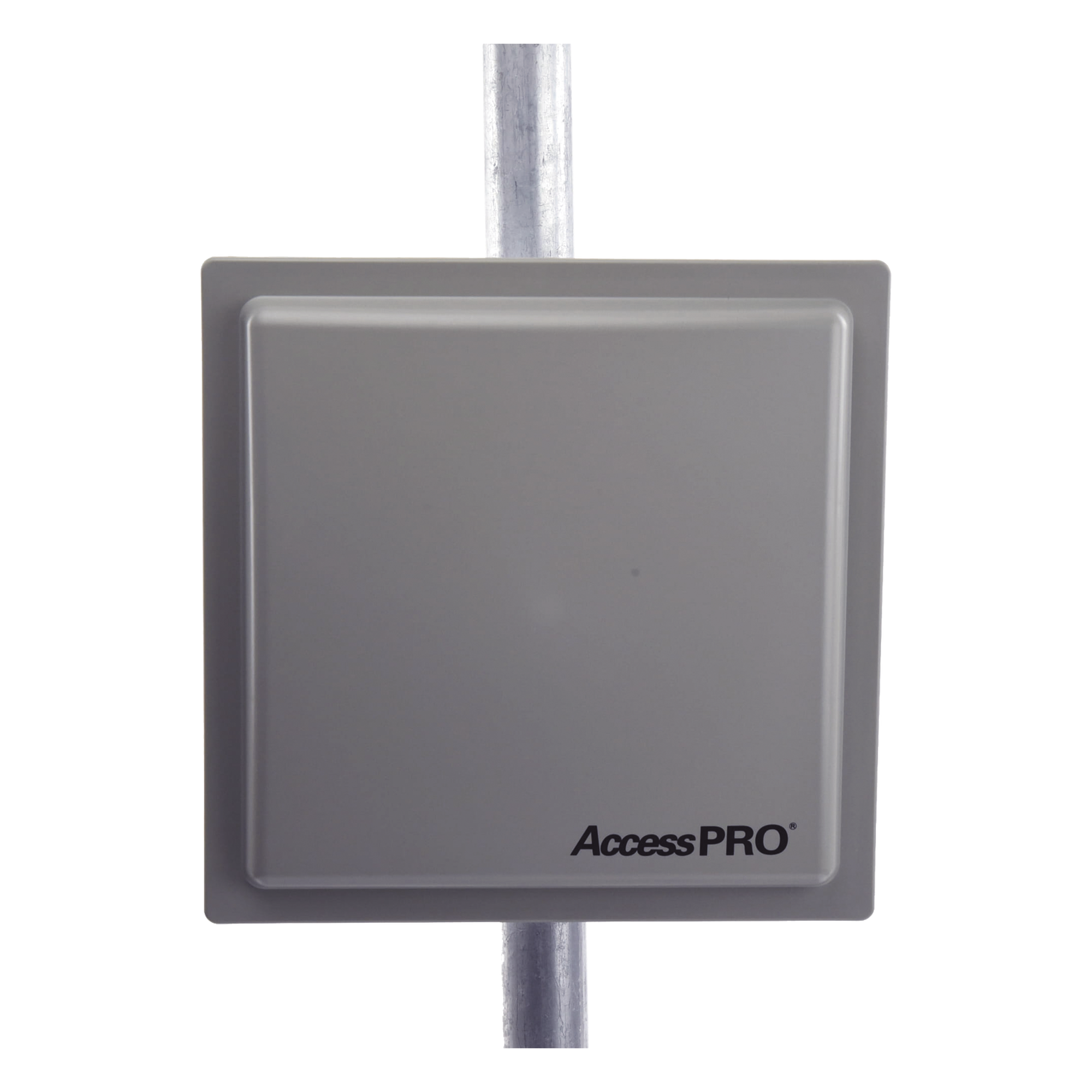 Lector RFID UHF / Alcance Ajustable 3 - 12 m (9.8 - 39.4 ft) / Frecuencia 902-928 MHz FHSS / Antena Integrada 12 dBi / Salida Wiegand 26 Bits / TCP-IP / Control de Acceso Vehicular — ACCESSPRO · SKU PRO-12RF