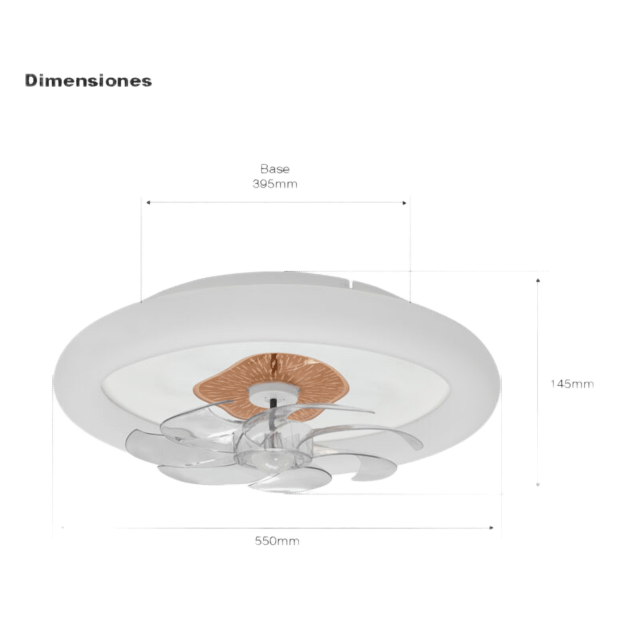 Ventilador de Techo con Luminario LED / 88 W / 3 Temperaturas de Color 2700K-6500K / 6 Velocidades / Diámetro 500 mm / Dimeable / 110 V CA 50/60 Hz — JWJ · SKU JLV-015