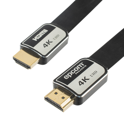Cable HDMI / 1.8m (5.91 ft) / 4K@60Hz / 18Gbps / Versión 2.0 / Plano / 30AWG — EPCOM PROAUDIO · SKU EP-PH-4K-1.8M