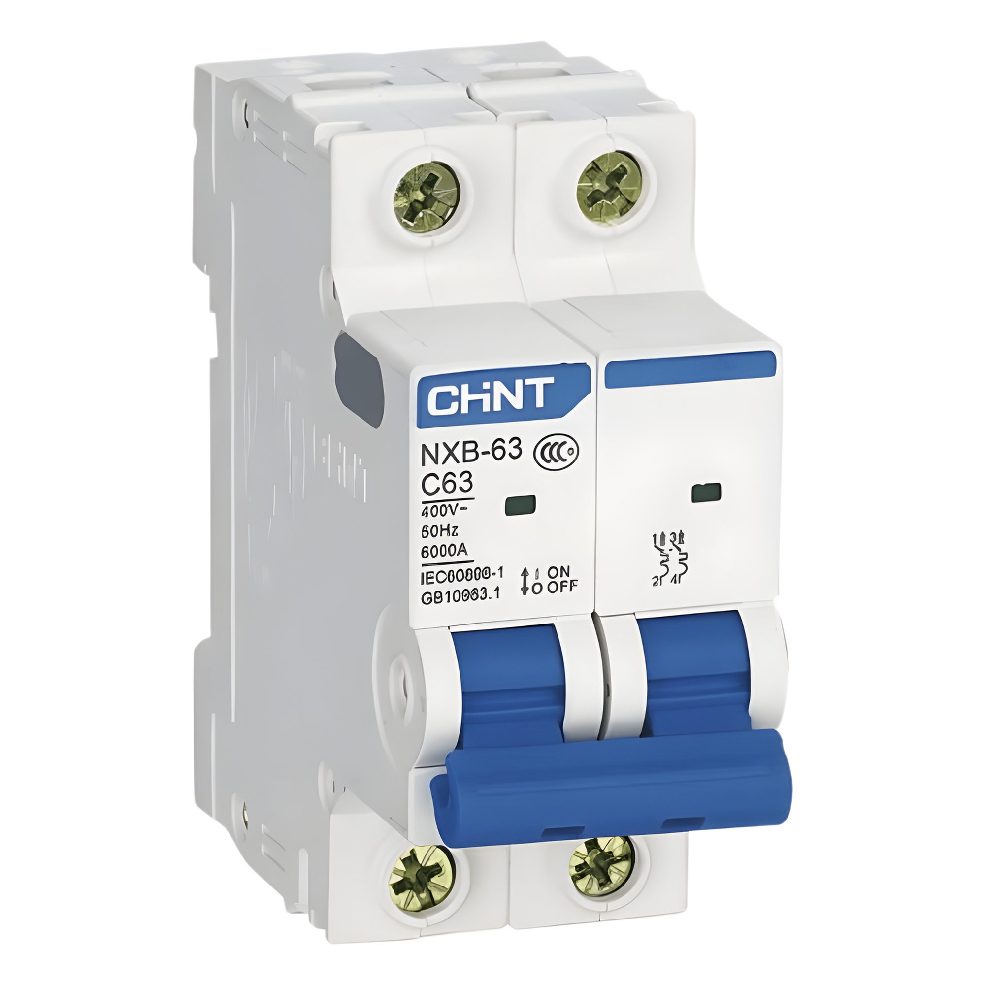 Interruptor Termomagnético / 2 Polos / 40 A / 10 kA / Riel DIN / 110-415 Vca / -40 °C a 70 °C — CHINT · SKU NXB632PC40