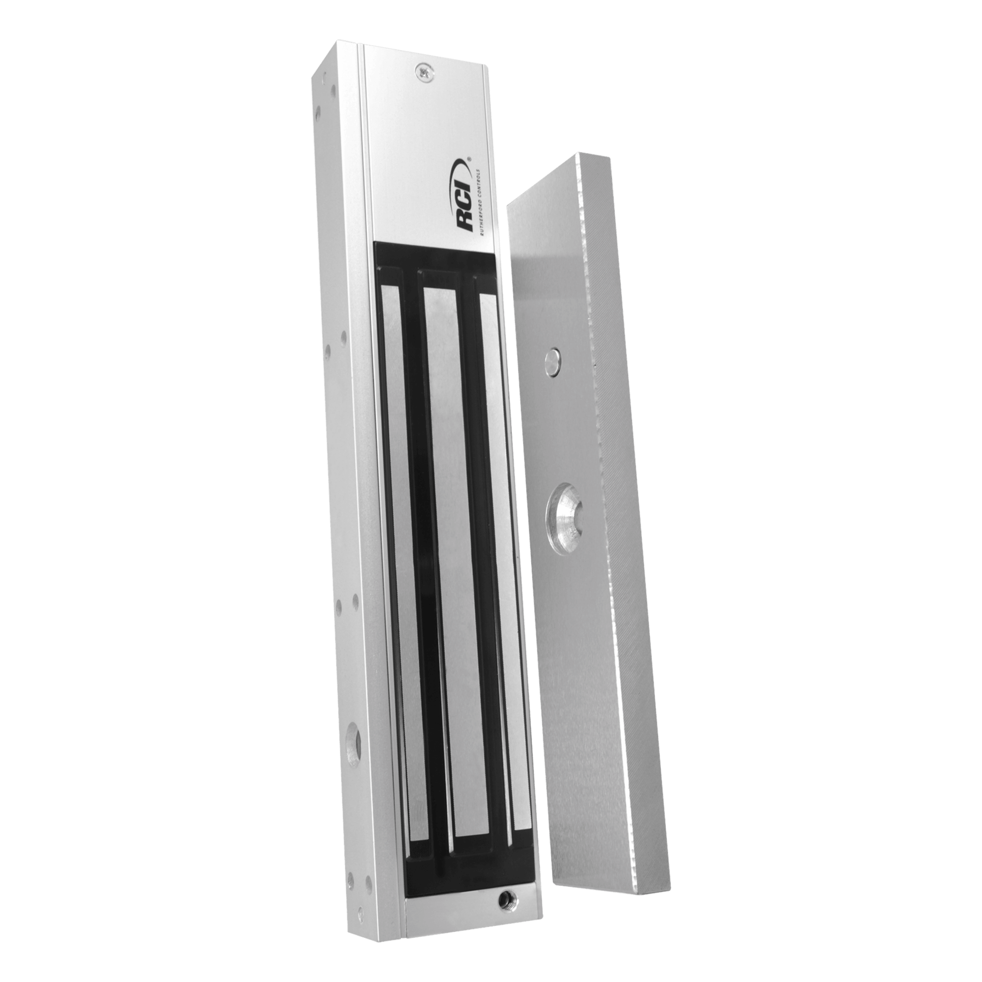 Chapa Magnética Electromagnética / 600 lbs / Antisabotaje / Sensor de Estado / LED Indicador / Aluminio Anodizado / 12/24 VCC — RCI - DORMAKABA · SKU EML600-LSS