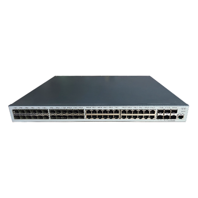 Switch Administrable Capa 3 / 24 puertos RJ45 Gigabit + 24 SFP + 6 SFP+ 10G / 598 Gbps / 1.44 x 0.14 x 1.15 pies — HIKVISION · SKU DS-3E3754TF