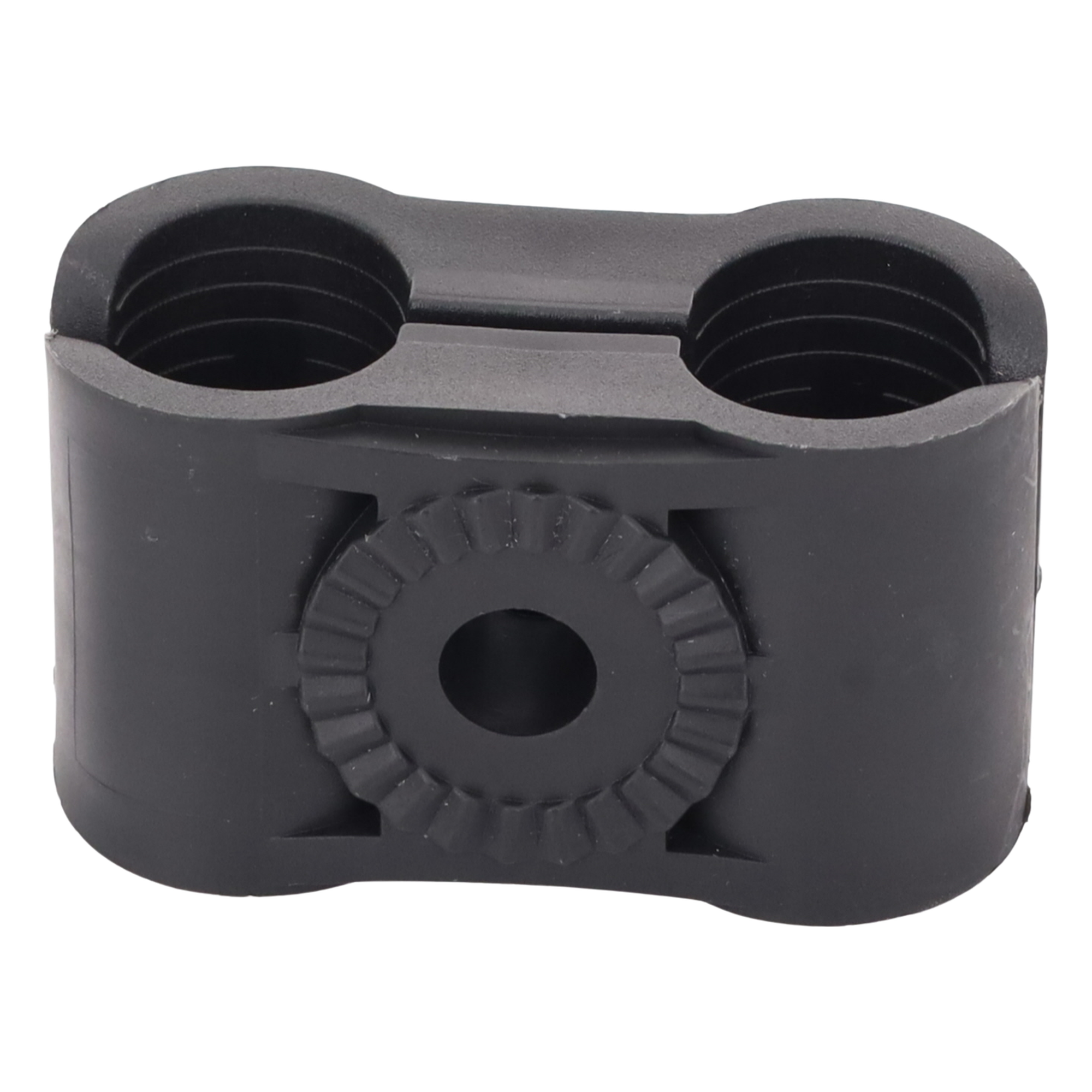 Sujetador Plástico para Cable Coaxial / Doble Fijación / 5/8" / Varilla Roscada 3/8" o M10 / ISO 9001:2015 y RoHS