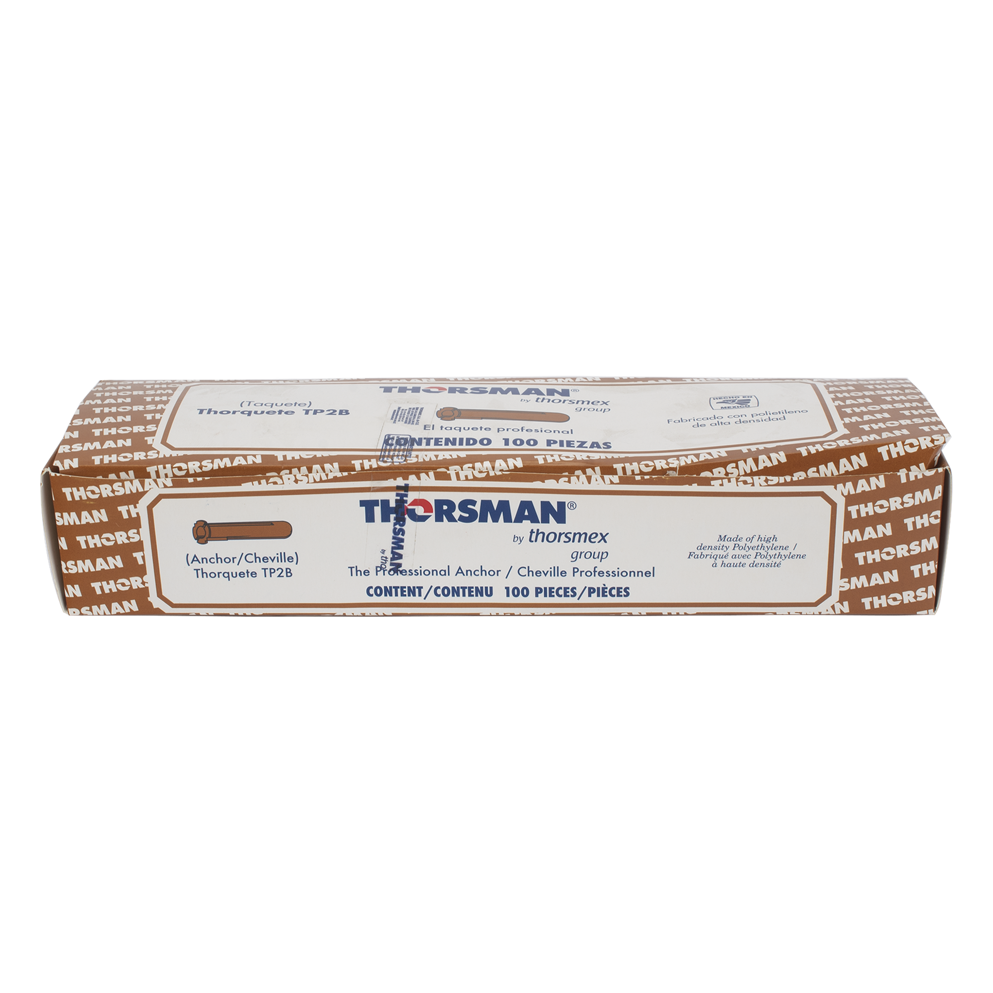 Taquete cafe 5/16" para tornillo 10mm x 1 3/4" (100pzs) (1104-04100) 